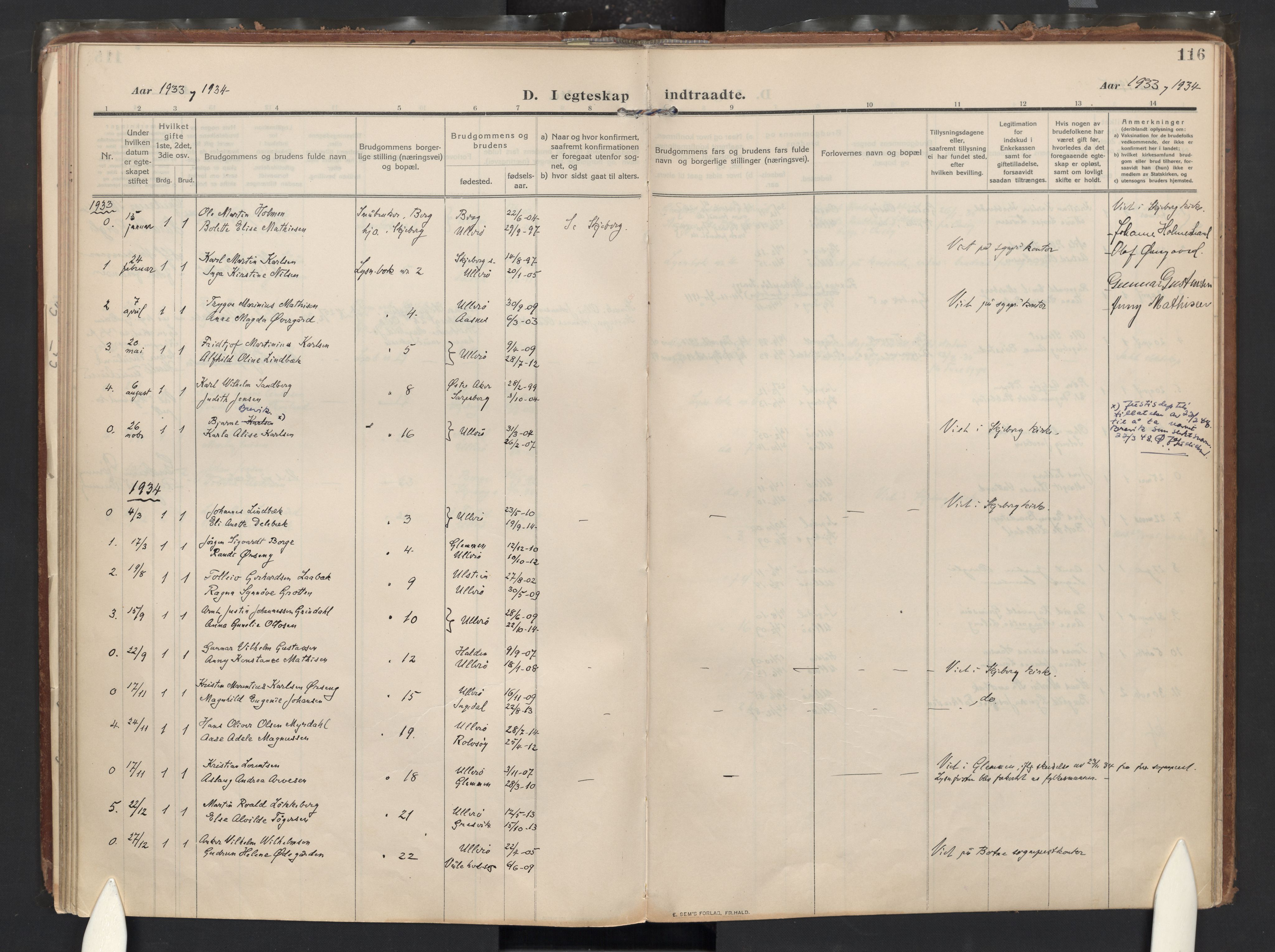 Skjeberg prestekontor Kirkebøker, AV/SAO-A-10923/F/Fb/L0003: Parish register (official) no. II 3, 1911-1938, p. 116