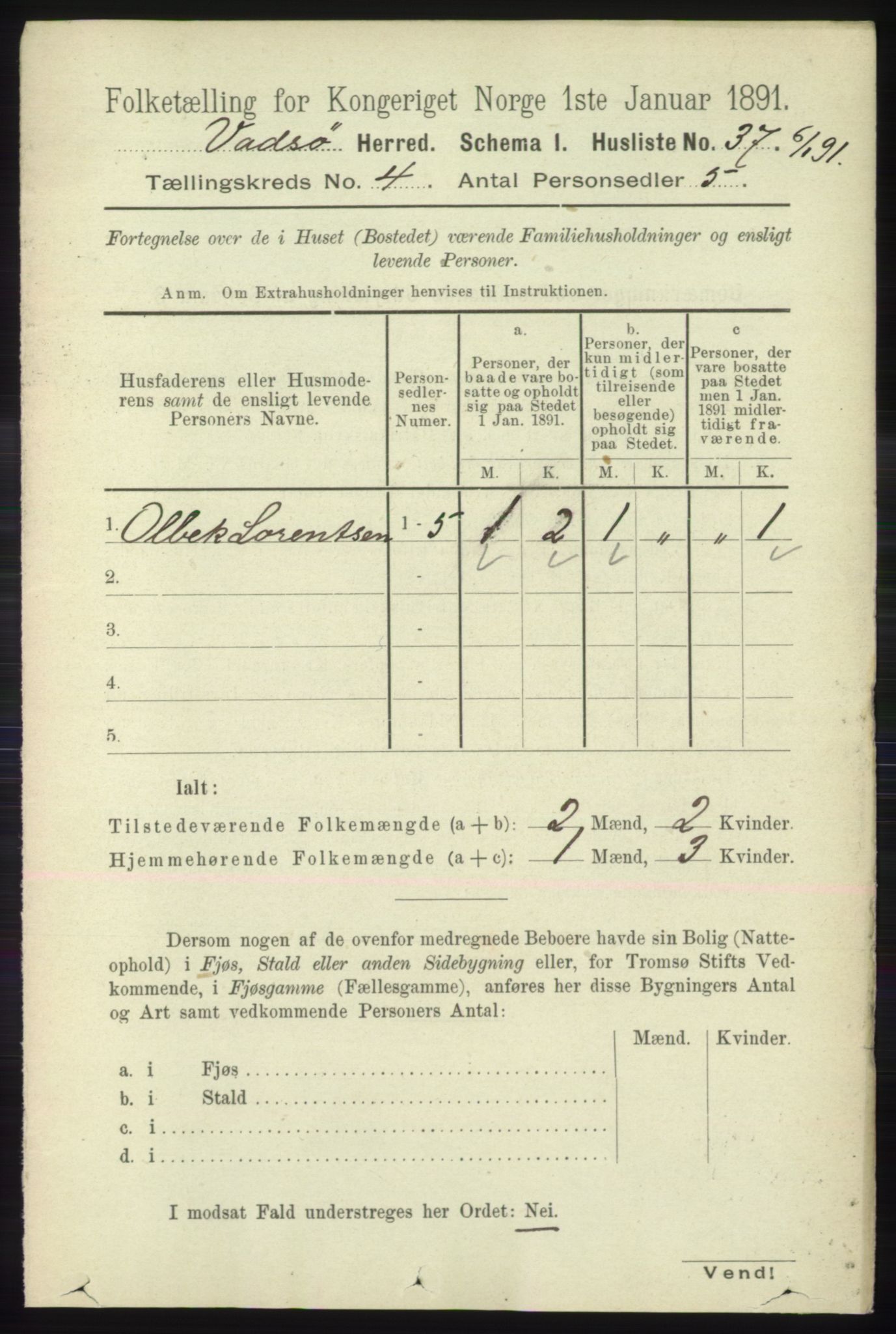 RA, 1891 census for 2029 Vadsø, 1891, p. 1180