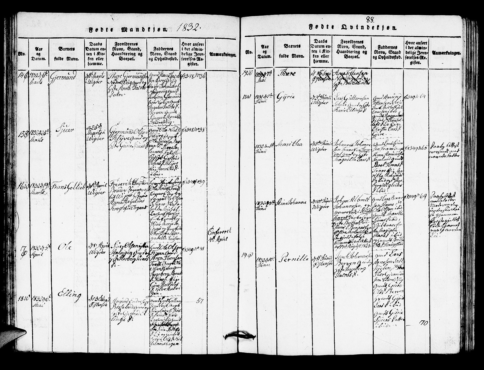 Kvam sokneprestembete, AV/SAB-A-76201/H/Hab: Parish register (copy) no. A 1, 1818-1832, p. 88