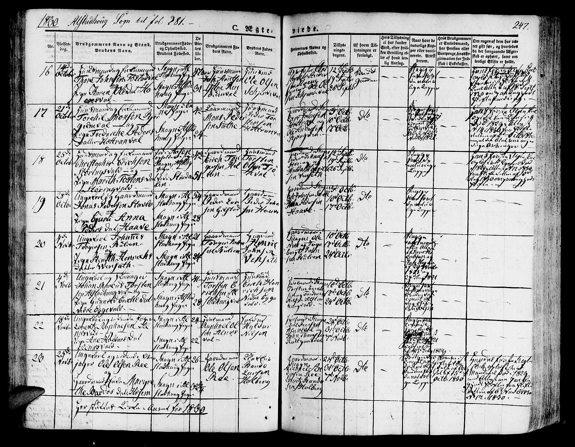 Ministerialprotokoller, klokkerbøker og fødselsregistre - Nord-Trøndelag, AV/SAT-A-1458/717/L0152: Parish register (official) no. 717A05 /1, 1825-1836, p. 247