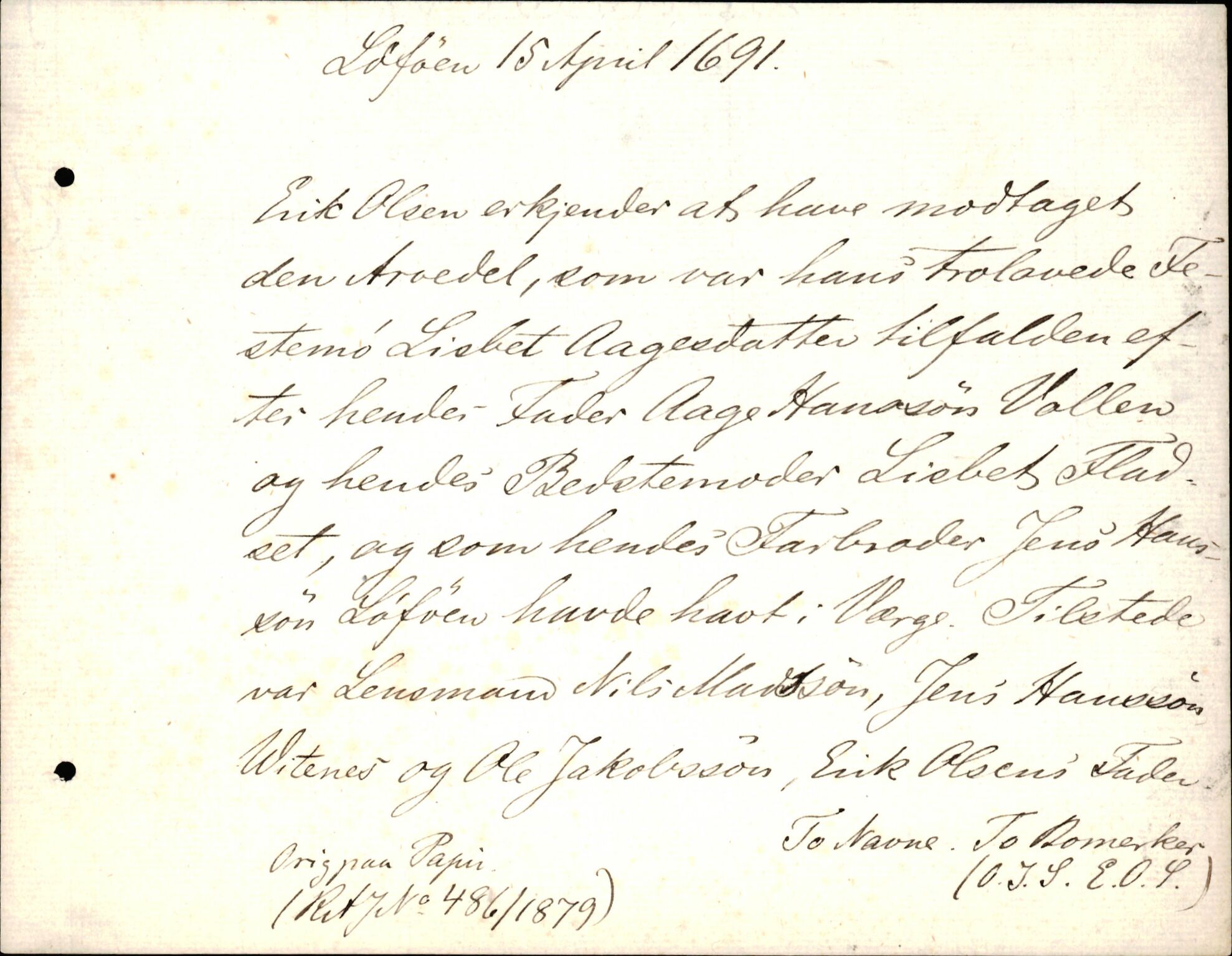 Riksarkivets diplomsamling, AV/RA-EA-5965/F35/F35d/L0006: Innlånte diplomer, seddelregister, 1691-1858, p. 3