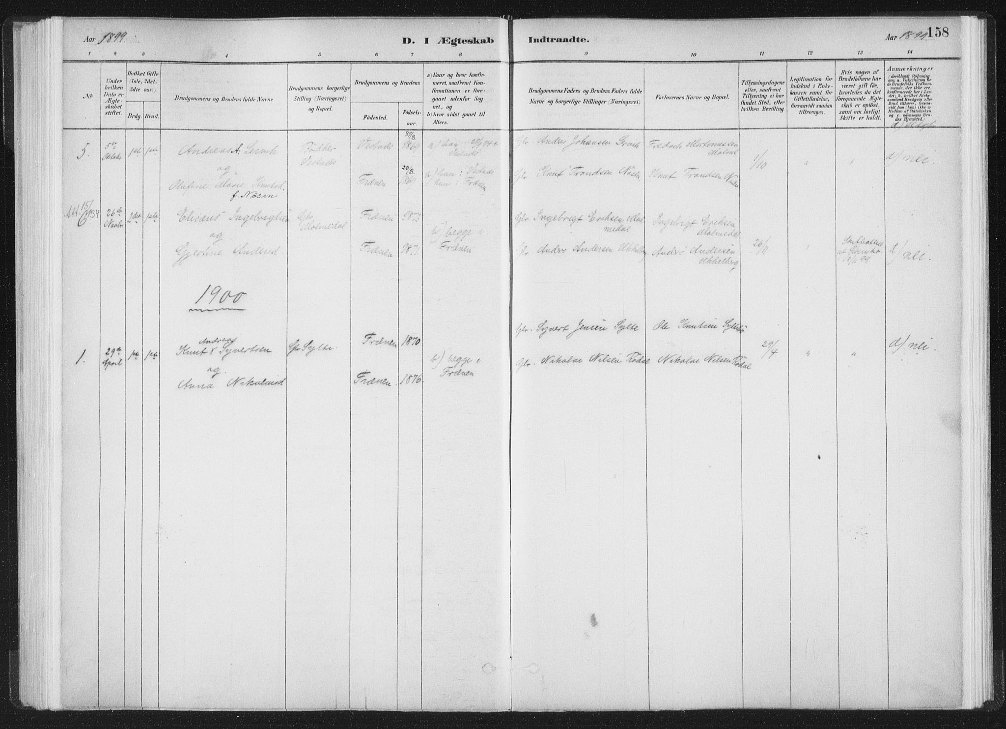 Ministerialprotokoller, klokkerbøker og fødselsregistre - Møre og Romsdal, AV/SAT-A-1454/564/L0740: Parish register (official) no. 564A01, 1880-1899, p. 158