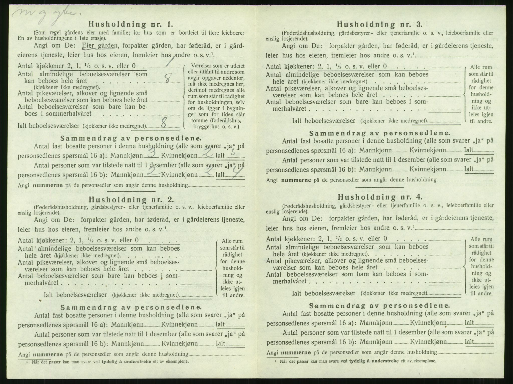 SAT, 1920 census for Nesset, 1920, p. 323