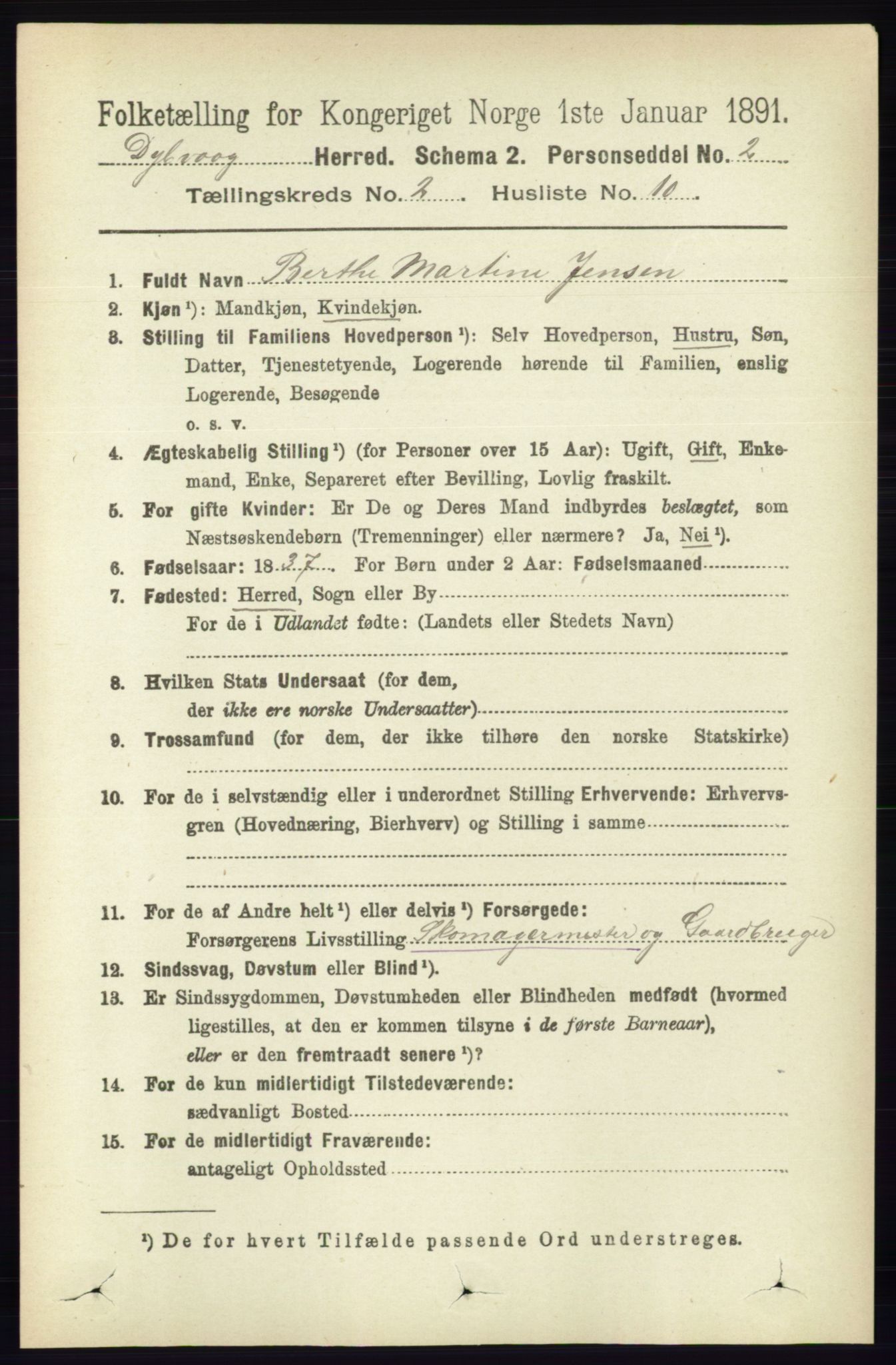 RA, 1891 census for 0915 Dypvåg, 1891, p. 570