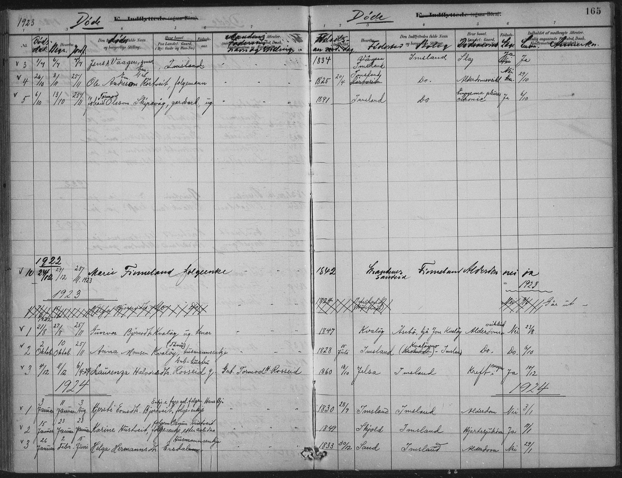 Vikedal sokneprestkontor, AV/SAST-A-101840/01/IV: Parish register (official) no. A 12, 1886-1929, p. 165