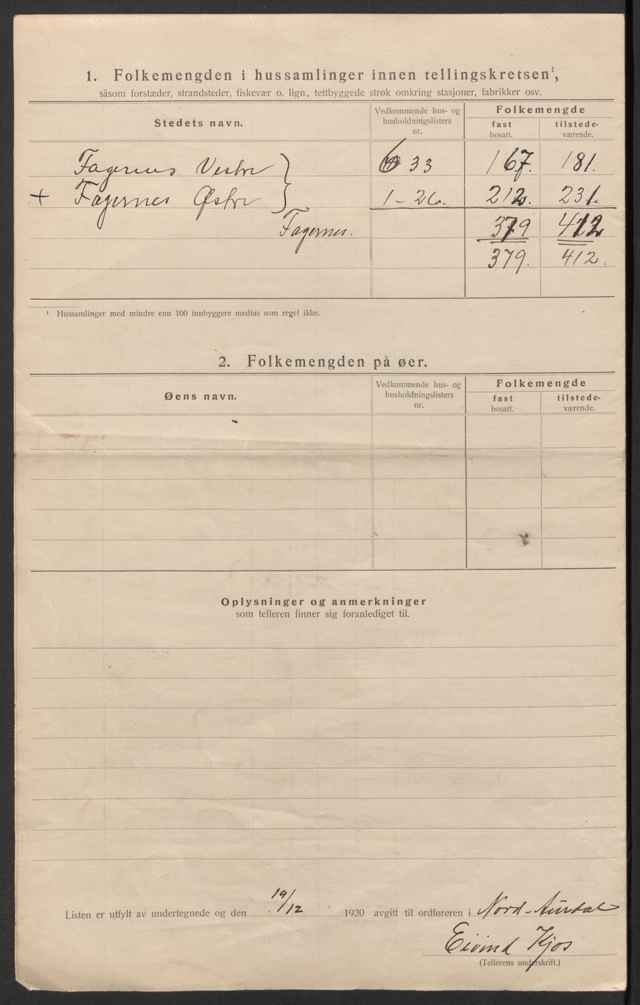 SAH, 1920 census for Nord-Aurdal, 1920, p. 26