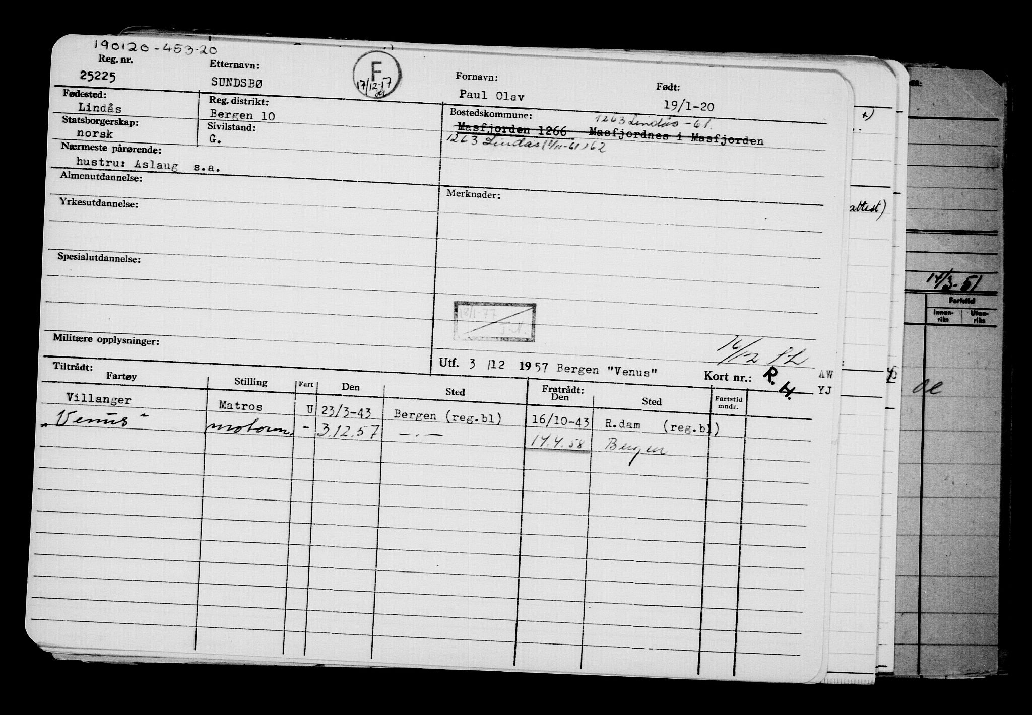 Direktoratet for sjømenn, AV/RA-S-3545/G/Gb/L0176: Hovedkort, 1920, p. 218