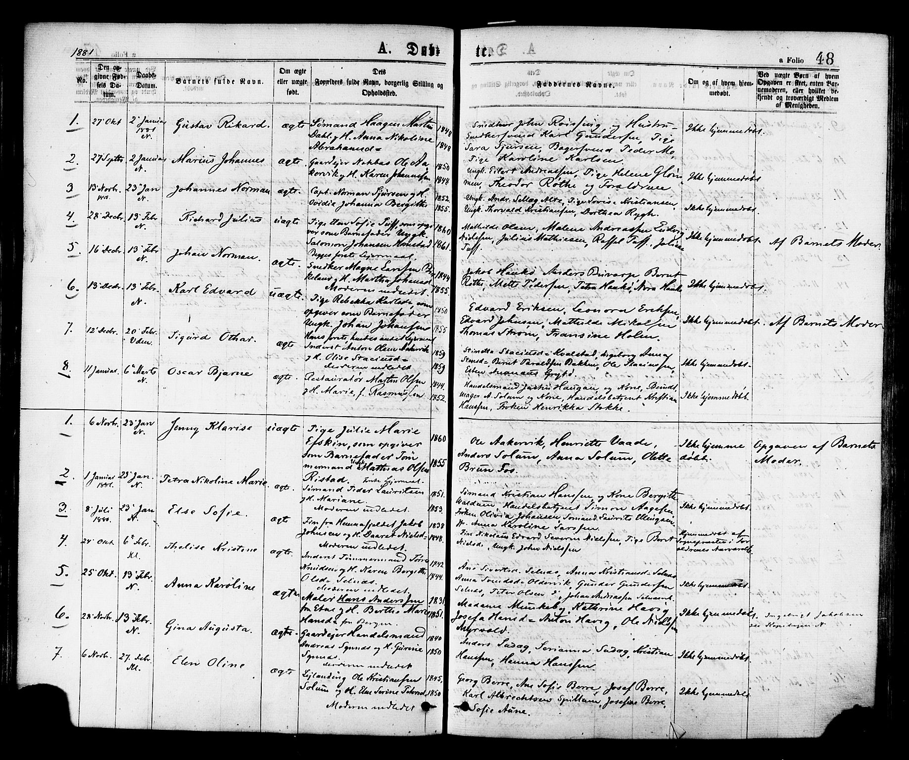 Ministerialprotokoller, klokkerbøker og fødselsregistre - Nord-Trøndelag, SAT/A-1458/768/L0572: Parish register (official) no. 768A07, 1874-1886, p. 48
