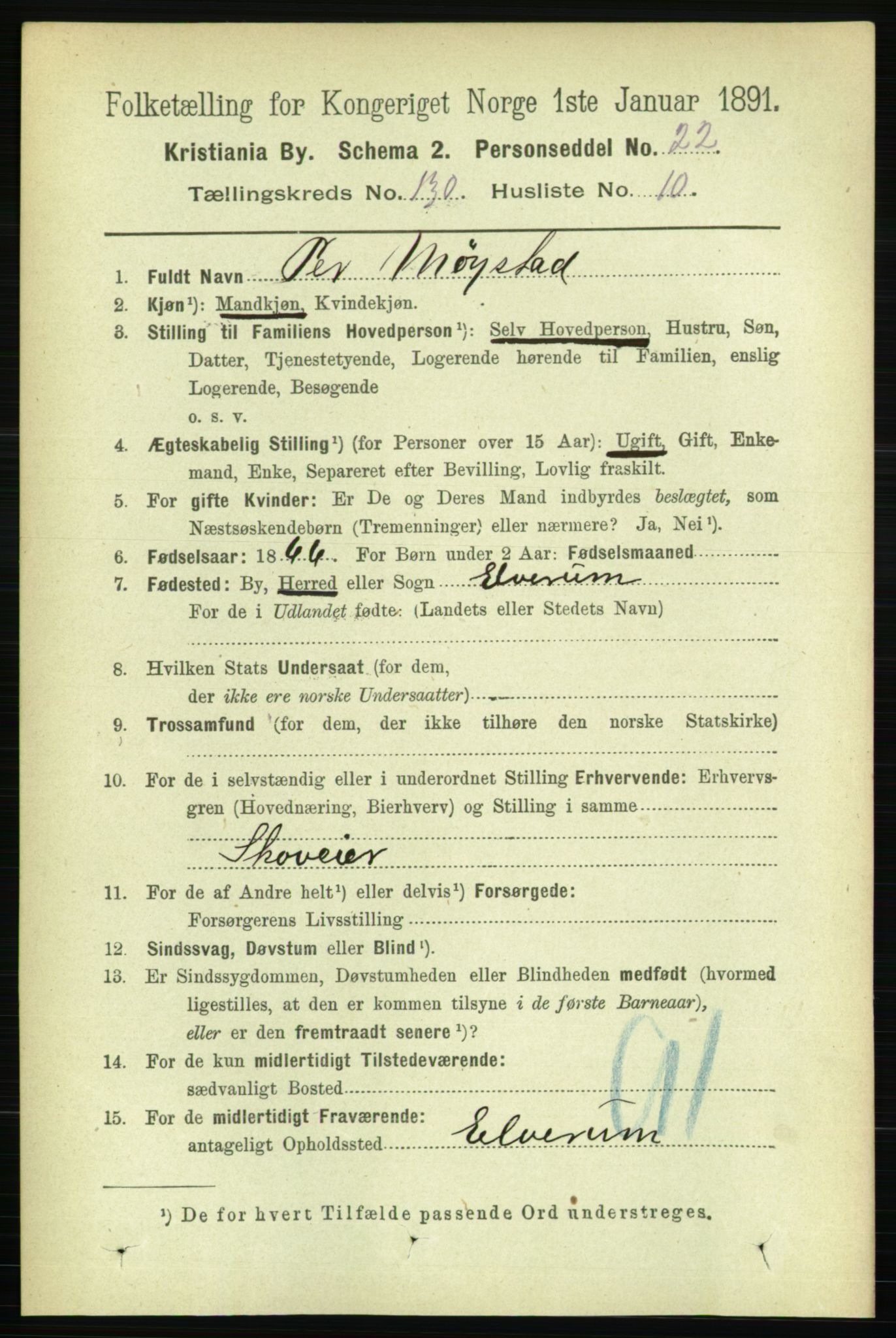 RA, 1891 census for 0301 Kristiania, 1891, p. 70324