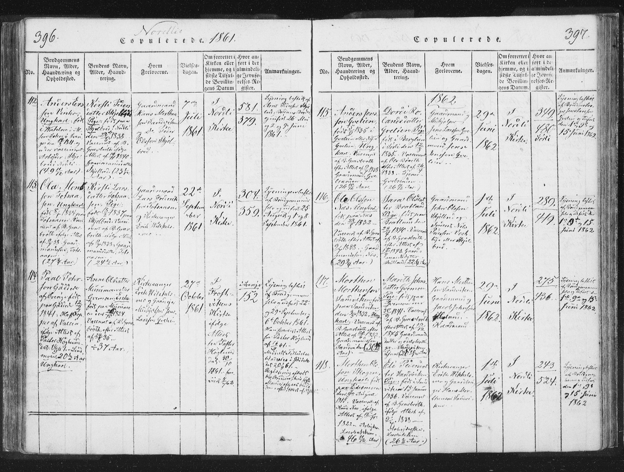 Ministerialprotokoller, klokkerbøker og fødselsregistre - Nord-Trøndelag, SAT/A-1458/755/L0491: Parish register (official) no. 755A01 /1, 1817-1864, p. 396-397