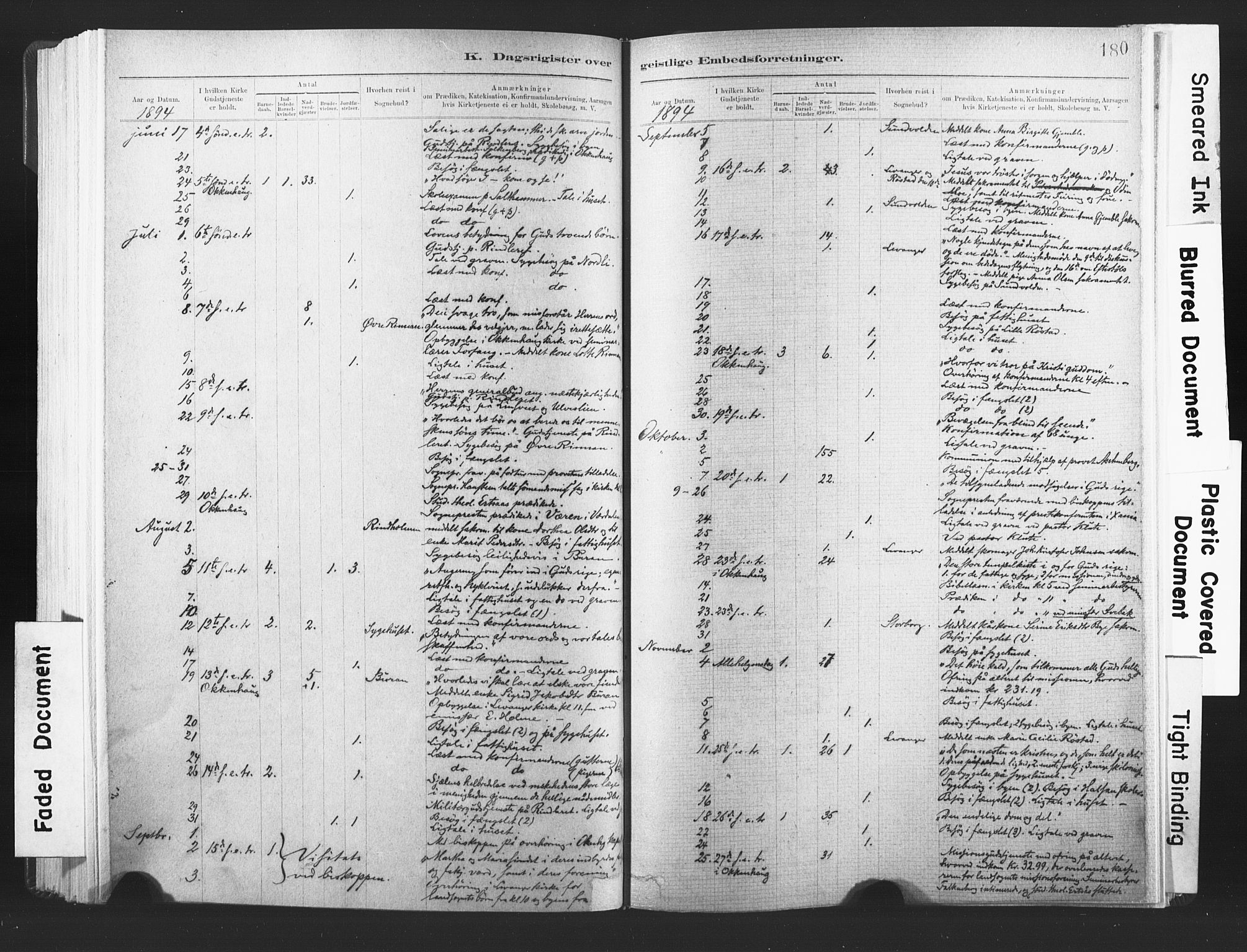 Ministerialprotokoller, klokkerbøker og fødselsregistre - Nord-Trøndelag, AV/SAT-A-1458/720/L0189: Parish register (official) no. 720A05, 1880-1911, p. 180