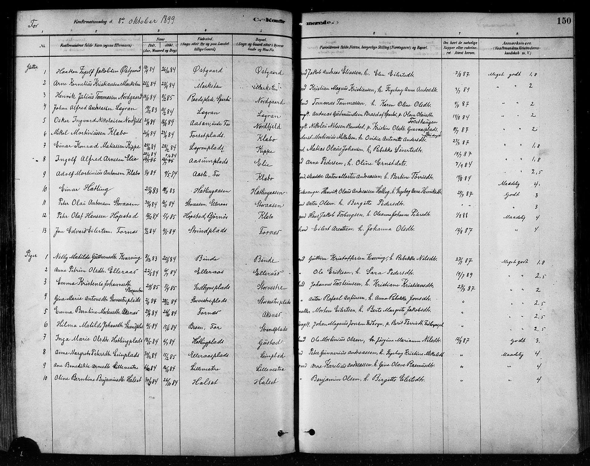 Ministerialprotokoller, klokkerbøker og fødselsregistre - Nord-Trøndelag, AV/SAT-A-1458/746/L0448: Parish register (official) no. 746A07 /1, 1878-1900, p. 150