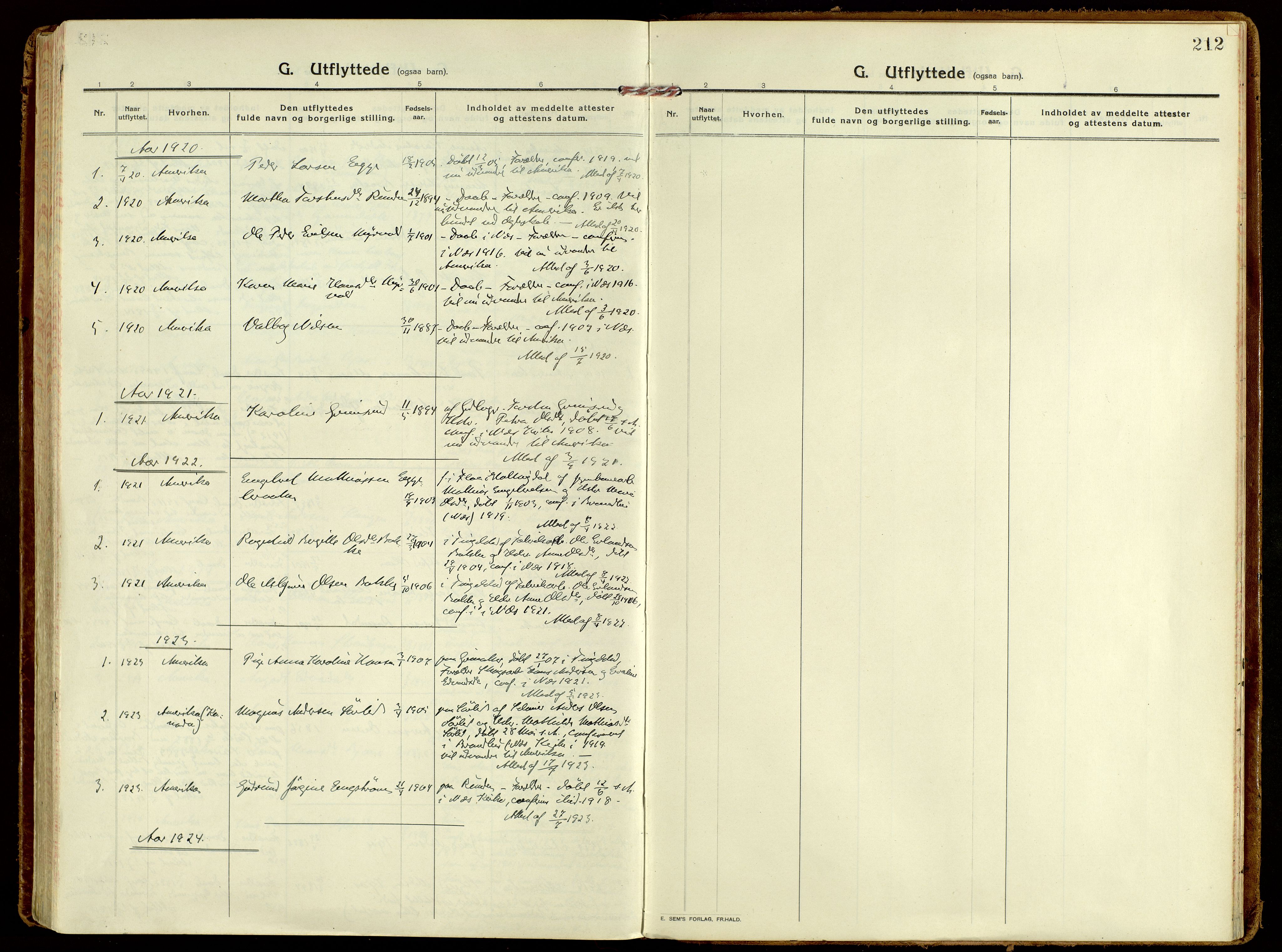 Brandbu prestekontor, AV/SAH-PREST-114/H/Ha/Haa/L0004: Parish register (official) no. 4, 1913-1923, p. 212