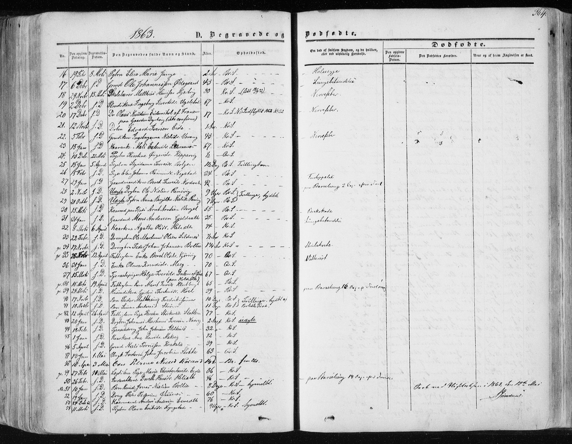 Ministerialprotokoller, klokkerbøker og fødselsregistre - Møre og Romsdal, AV/SAT-A-1454/568/L0804: Parish register (official) no. 568A11, 1854-1868, p. 364