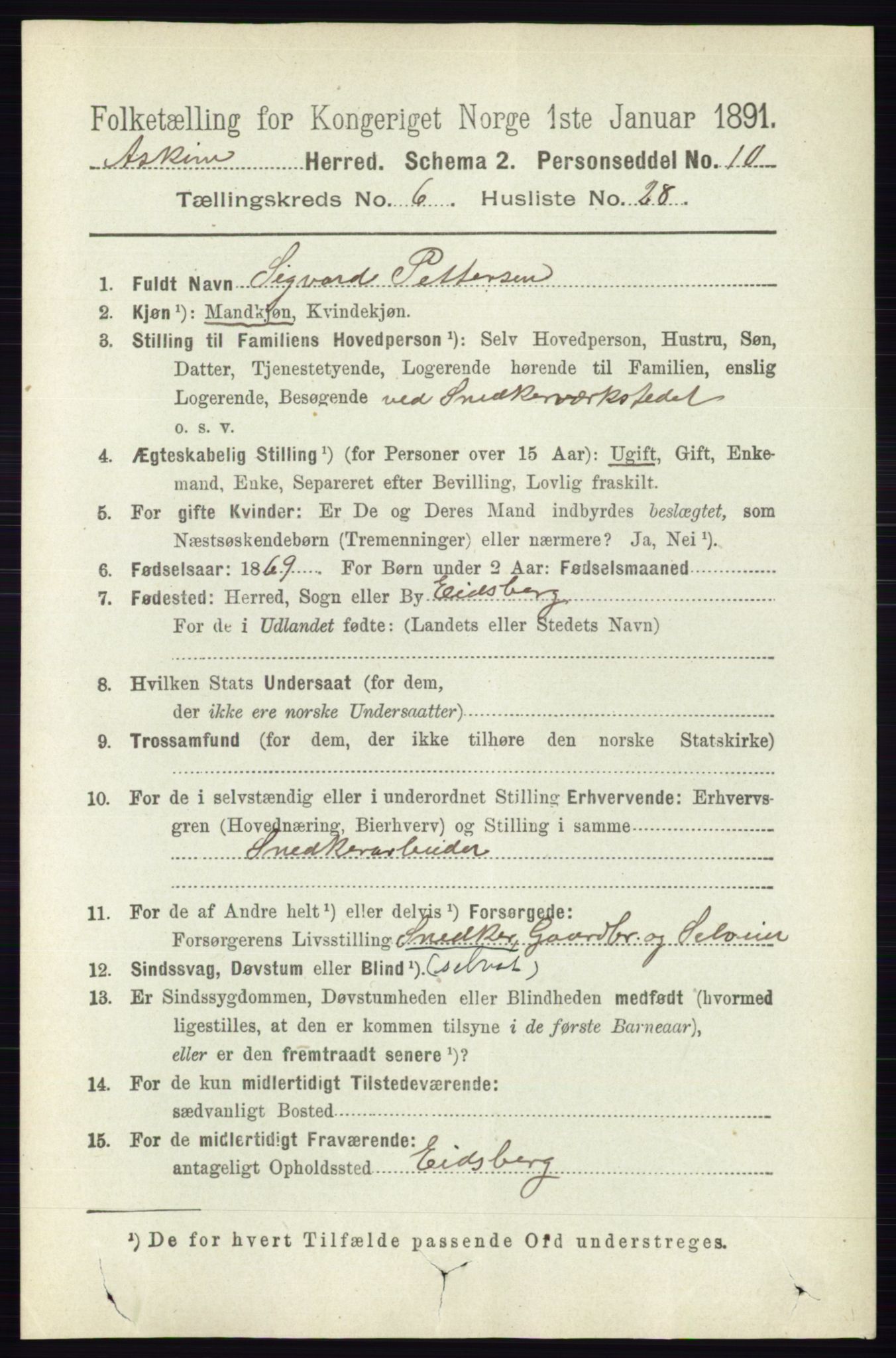 RA, 1891 census for 0124 Askim, 1891, p. 973