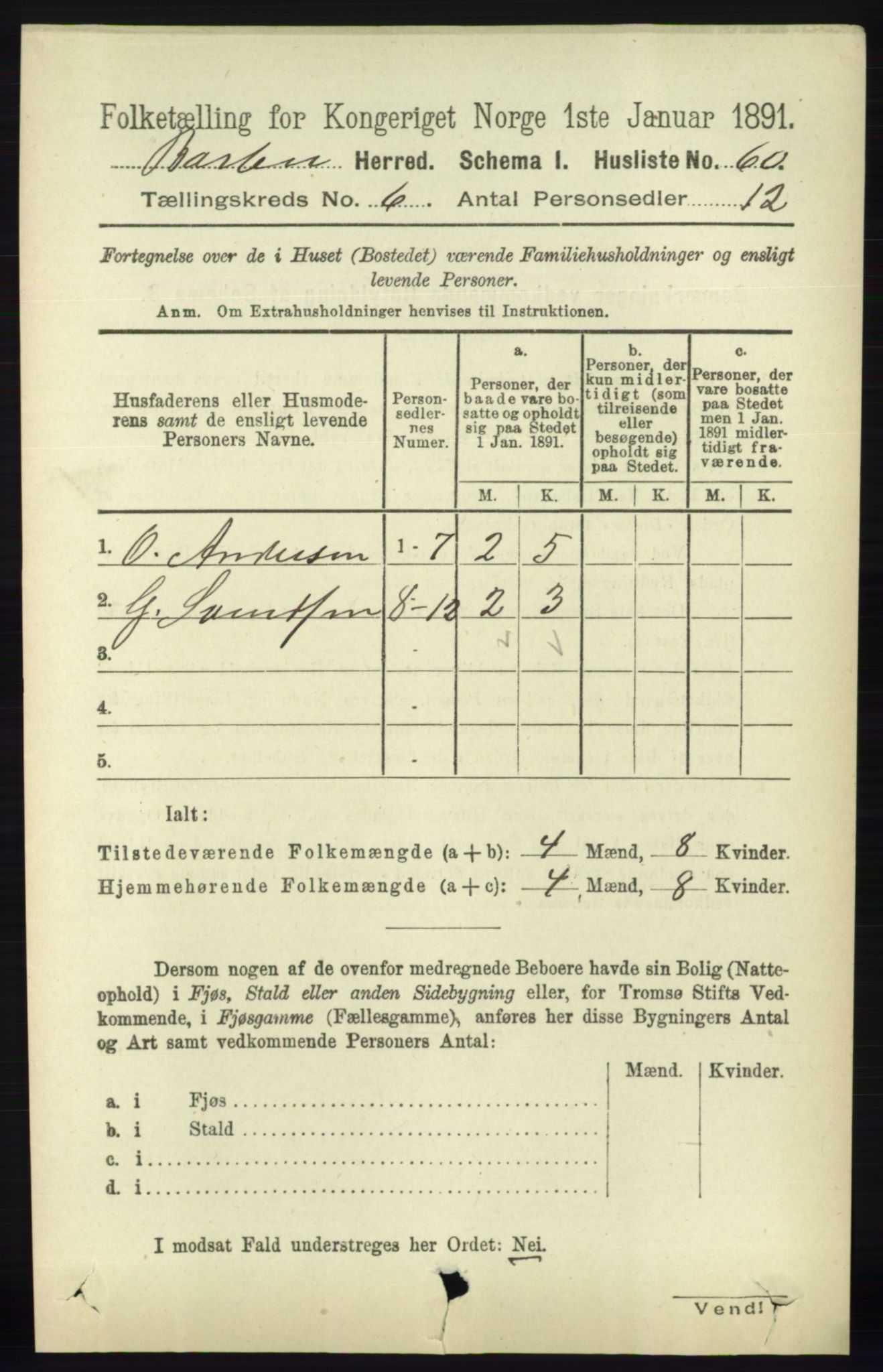 RA, 1891 census for 0990 Barbu, 1891, p. 4414