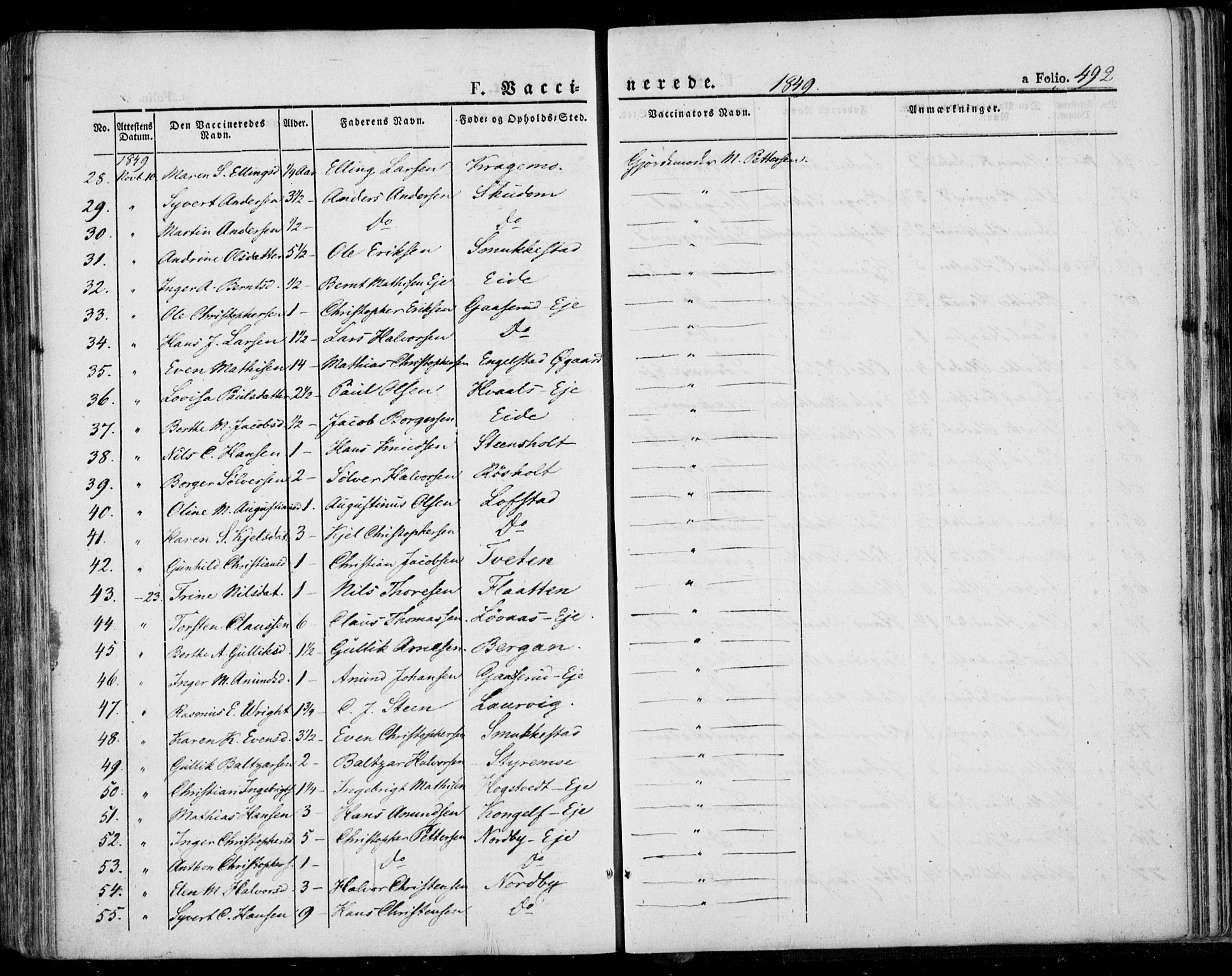 Lardal kirkebøker, AV/SAKO-A-350/F/Fa/L0006: Parish register (official) no. I 6, 1835-1860, p. 492