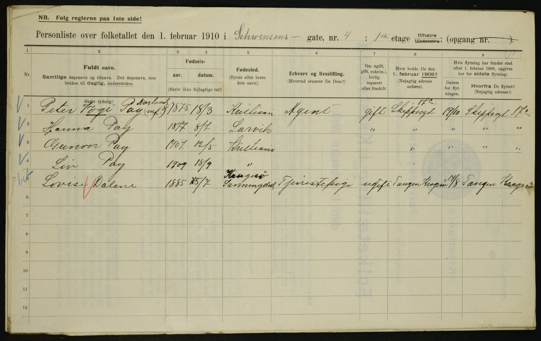 OBA, Municipal Census 1910 for Kristiania, 1910, p. 88533