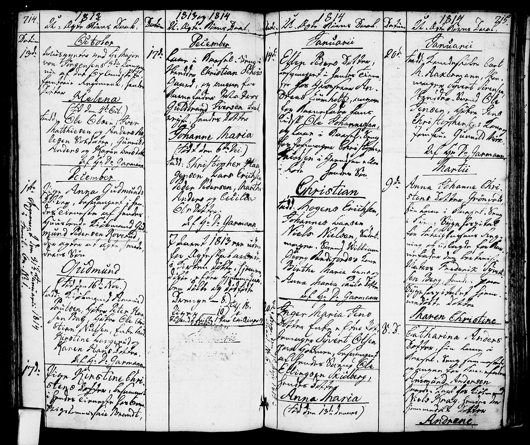 Oslo domkirke Kirkebøker, SAO/A-10752/F/Fa/L0006: Parish register (official) no. 6, 1807-1817, p. 714-715