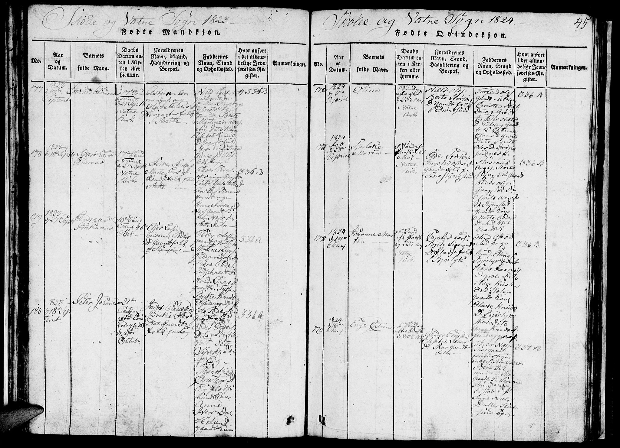 Ministerialprotokoller, klokkerbøker og fødselsregistre - Møre og Romsdal, SAT/A-1454/524/L0360: Parish register (copy) no. 524C01, 1816-1830, p. 45