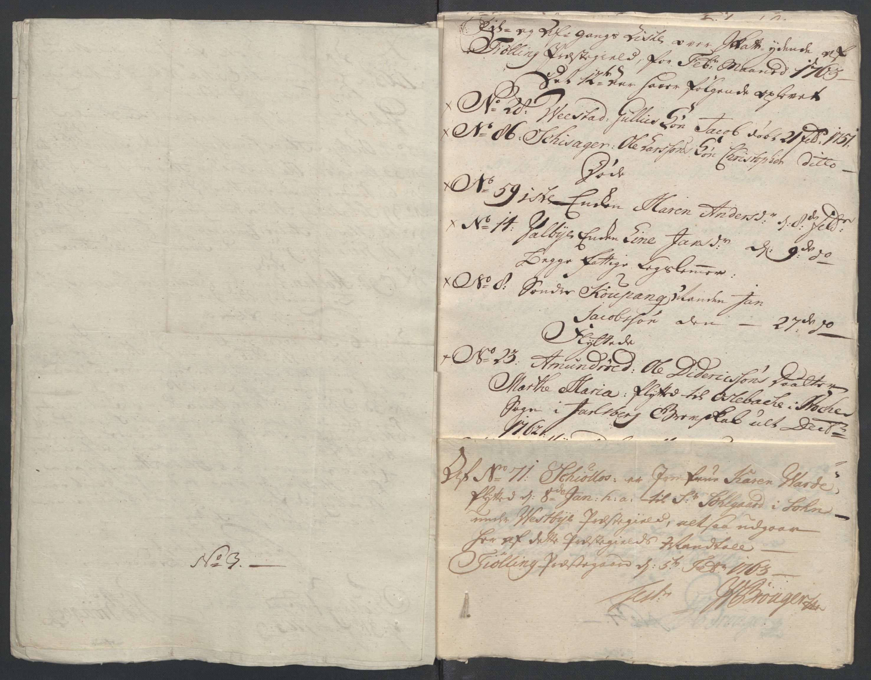 Rentekammeret inntil 1814, Reviderte regnskaper, Fogderegnskap, AV/RA-EA-4092/R33/L2033: Ekstraskatten Larvik grevskap, 1762-1764, p. 250