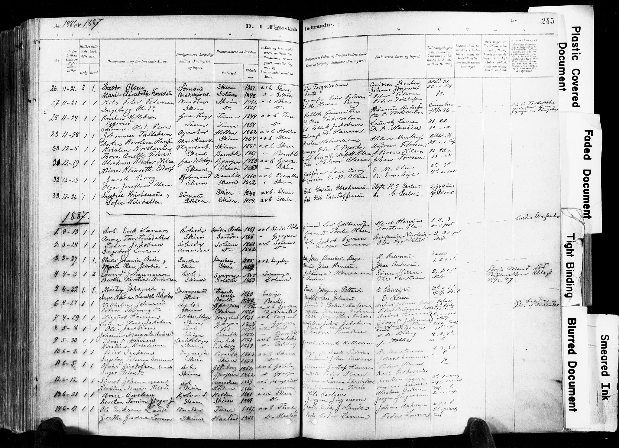 Skien kirkebøker, SAKO/A-302/F/Fa/L0009: Parish register (official) no. 9, 1878-1890, p. 245