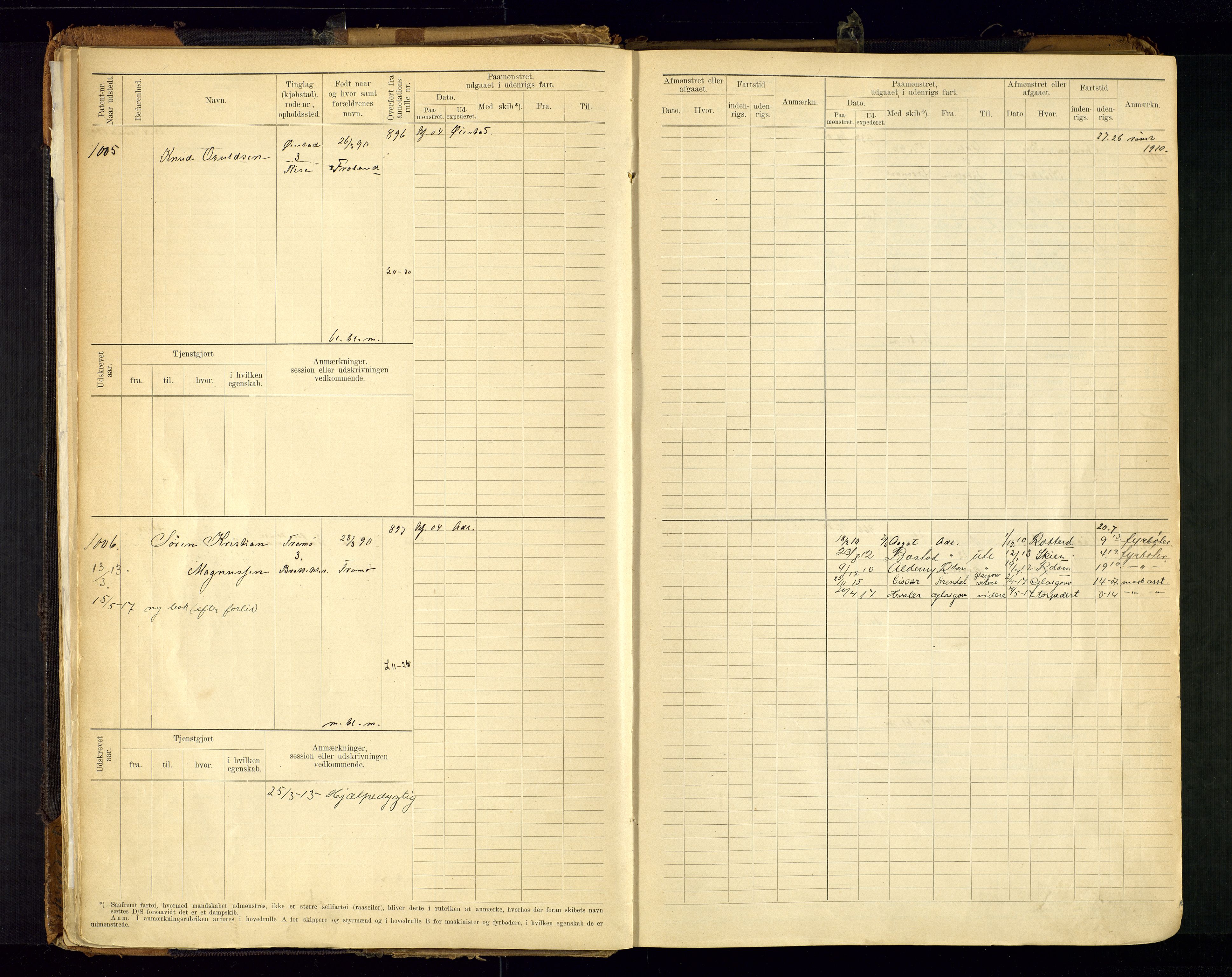 Arendal mønstringskrets, SAK/2031-0012/F/Fb/L0021: Hovedrulle A nr 969-1465, S-19, 1910-1914, p. 23