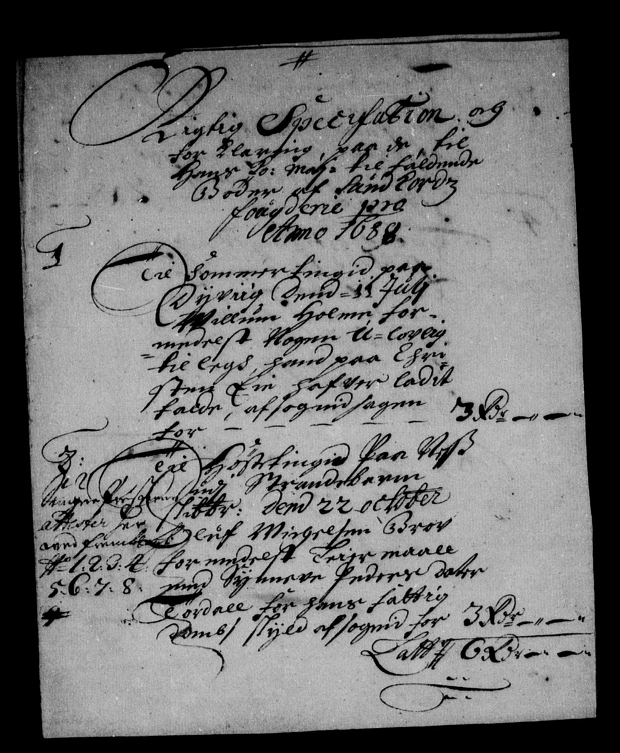 Rentekammeret inntil 1814, Reviderte regnskaper, Stiftamtstueregnskaper, Bergen stiftamt, AV/RA-EA-6043/R/Rc/L0086: Bergen stiftamt, 1688