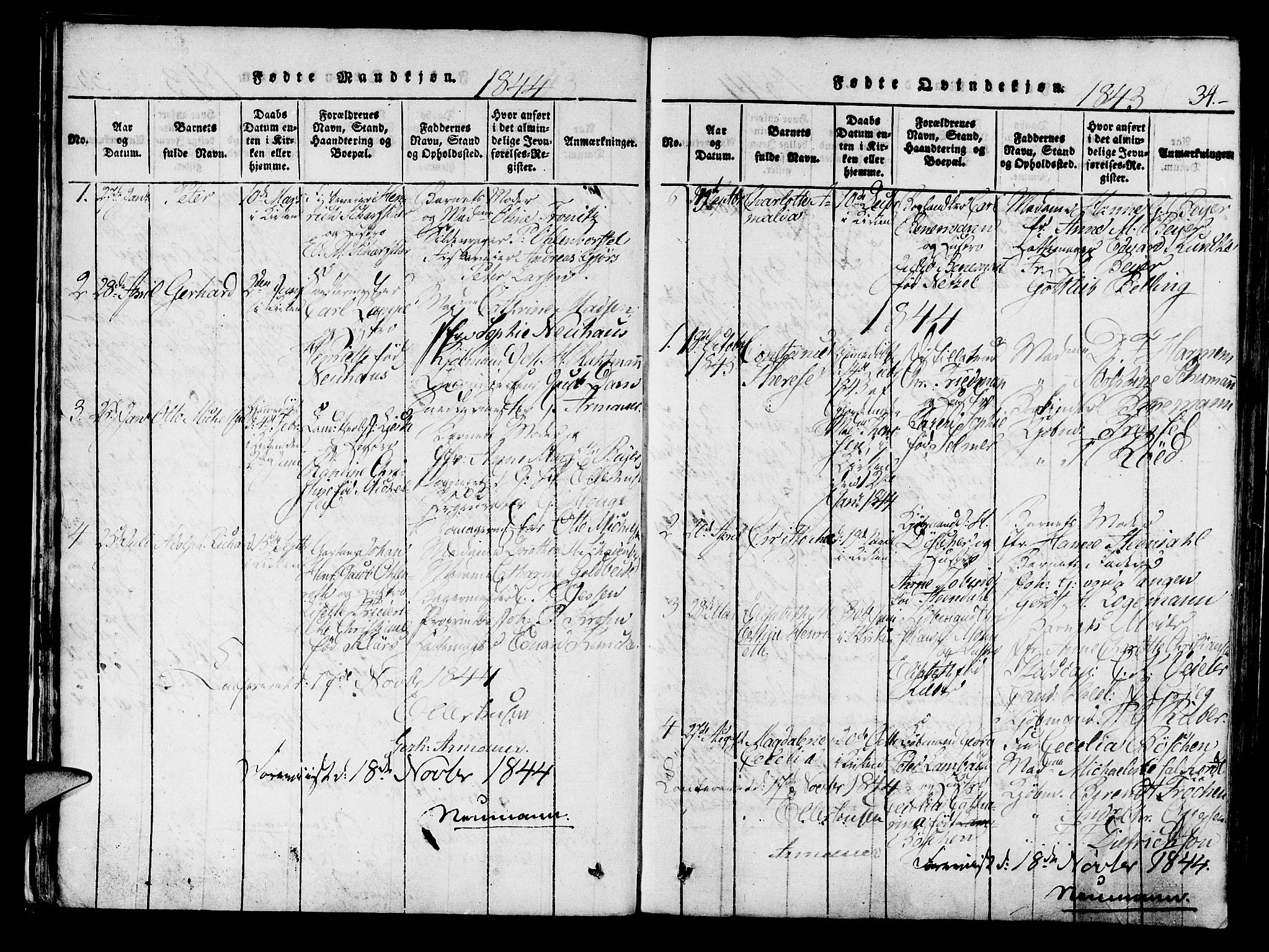 Mariakirken Sokneprestembete, SAB/A-76901/H/Haa/L0005: Parish register (official) no. A 5, 1815-1845, p. 34