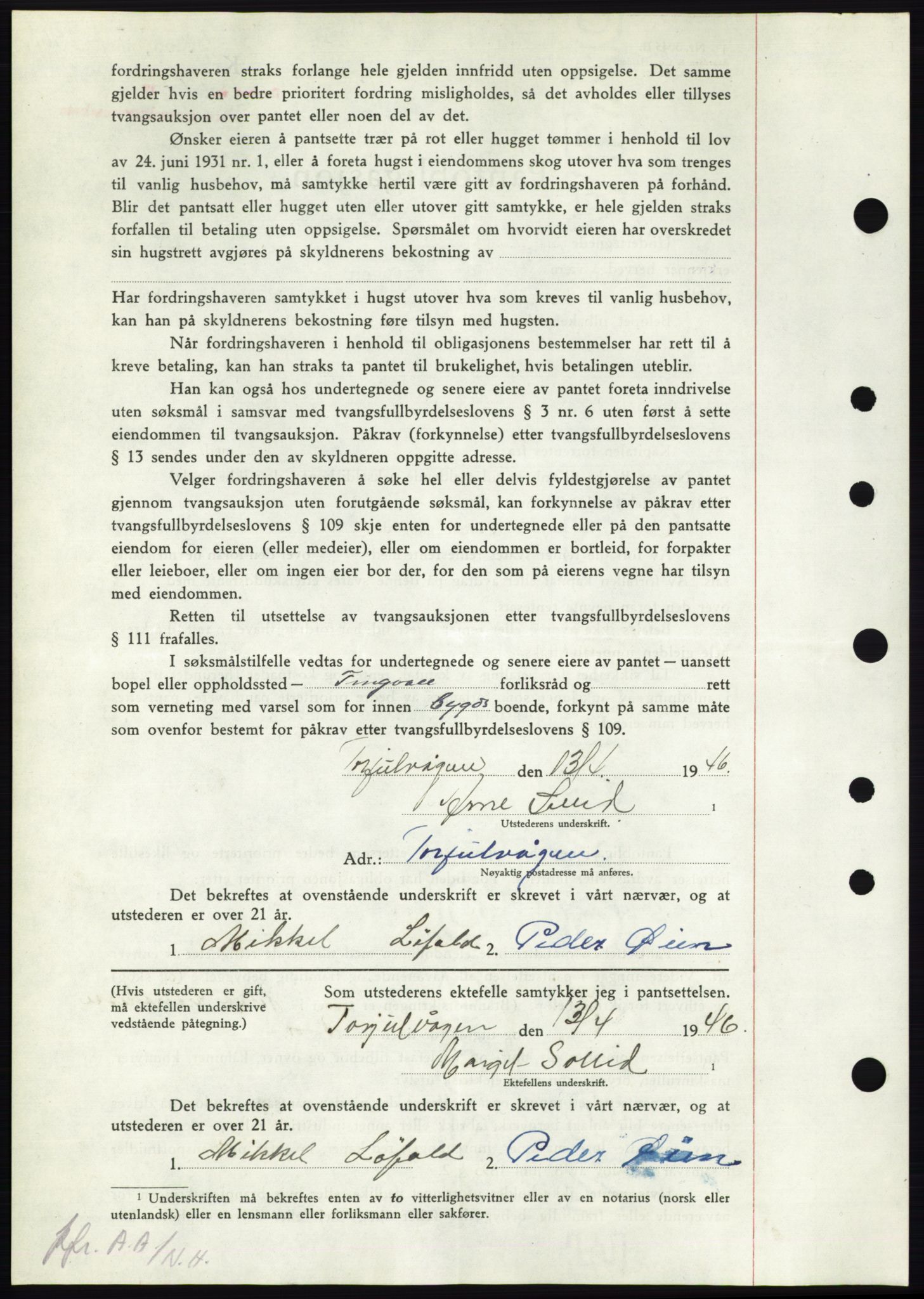 Nordmøre sorenskriveri, AV/SAT-A-4132/1/2/2Ca: Mortgage book no. B93b, 1946-1946, Diary no: : 660/1946