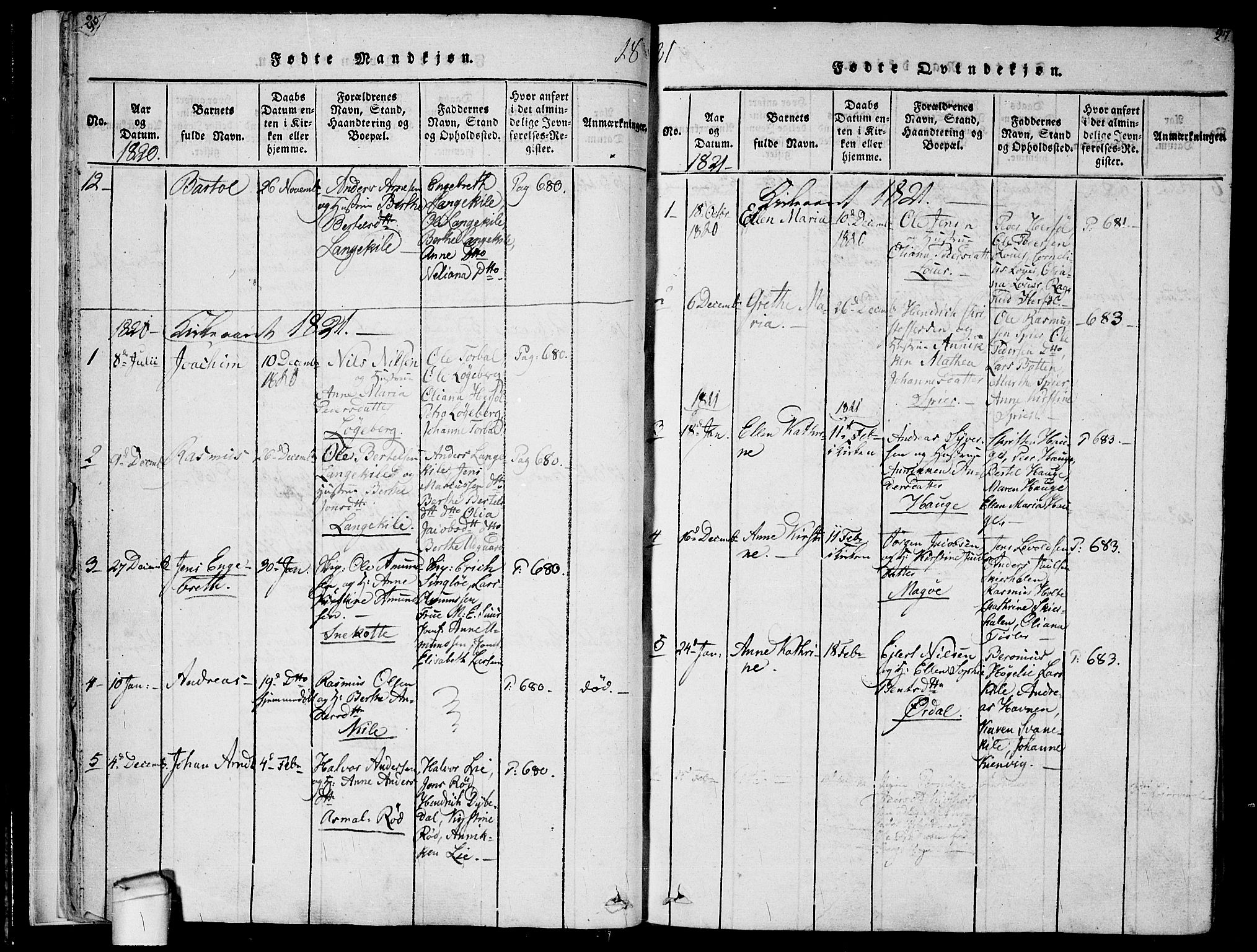 Hvaler prestekontor Kirkebøker, AV/SAO-A-2001/F/Fa/L0005: Parish register (official) no. I 5, 1816-1845, p. 26-27