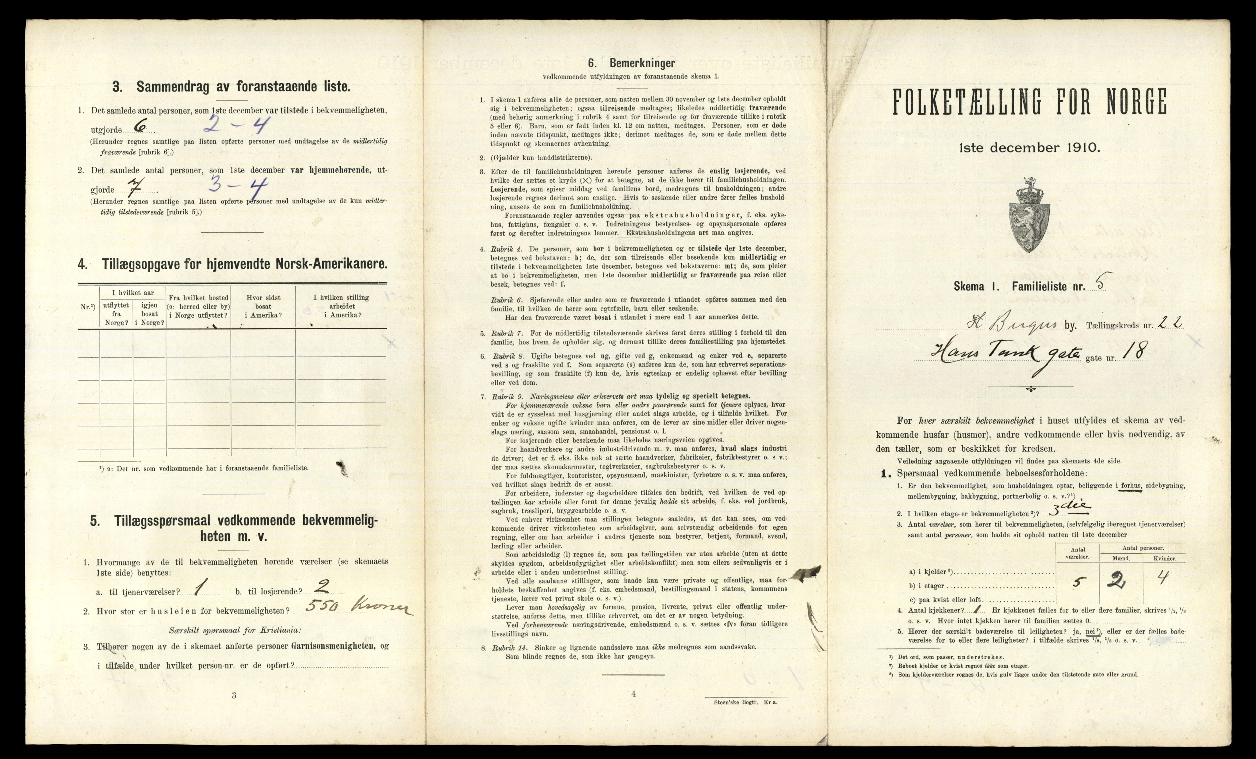 RA, 1910 census for Bergen, 1910, p. 7399