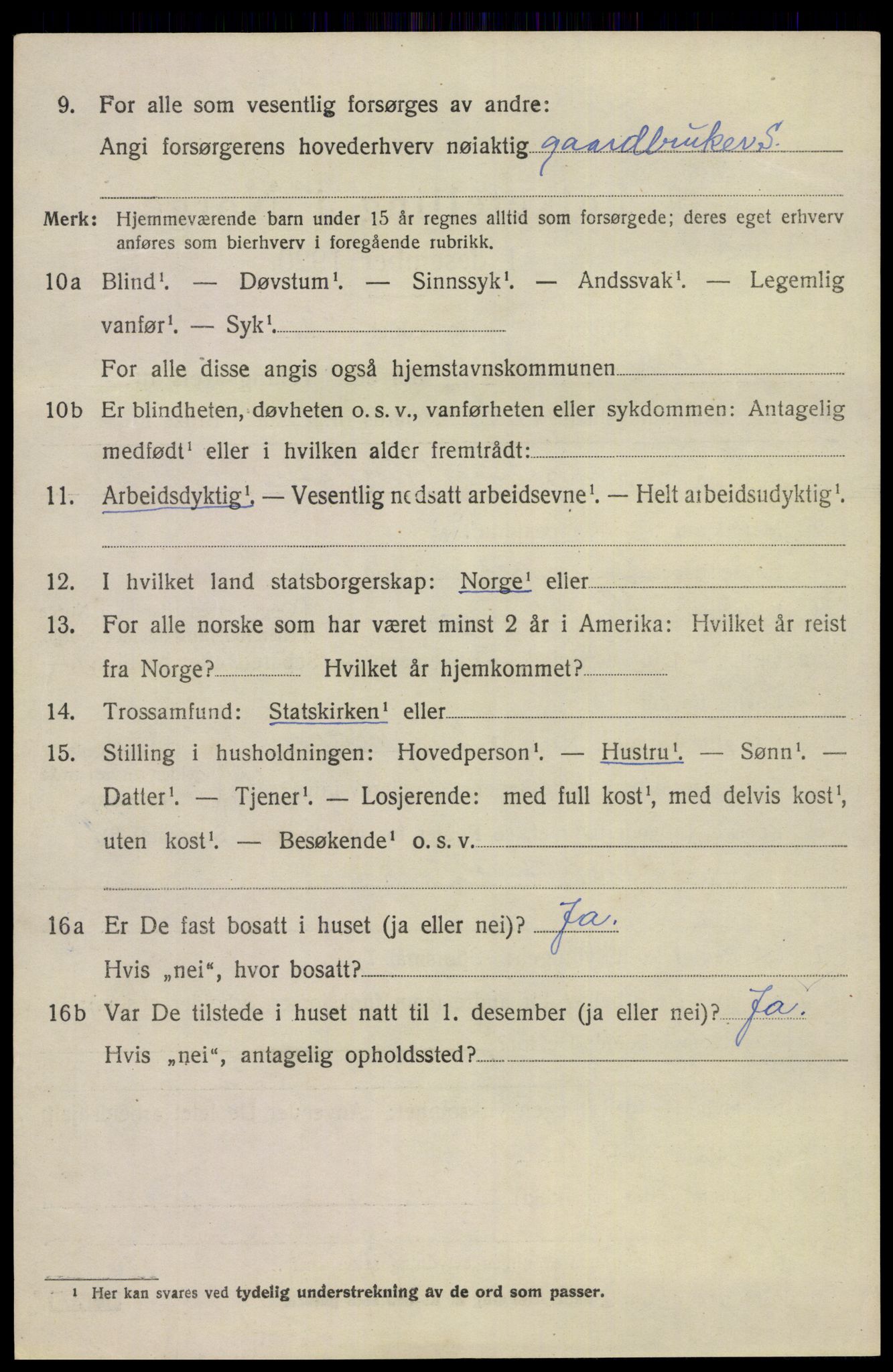 SAKO, 1920 census for Gjerpen, 1920, p. 9535