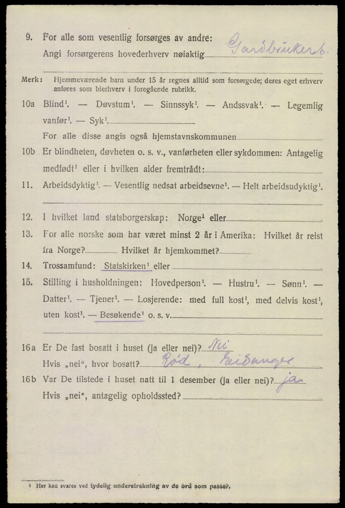 SAKO, 1920 census for Eidanger, 1920, p. 5033