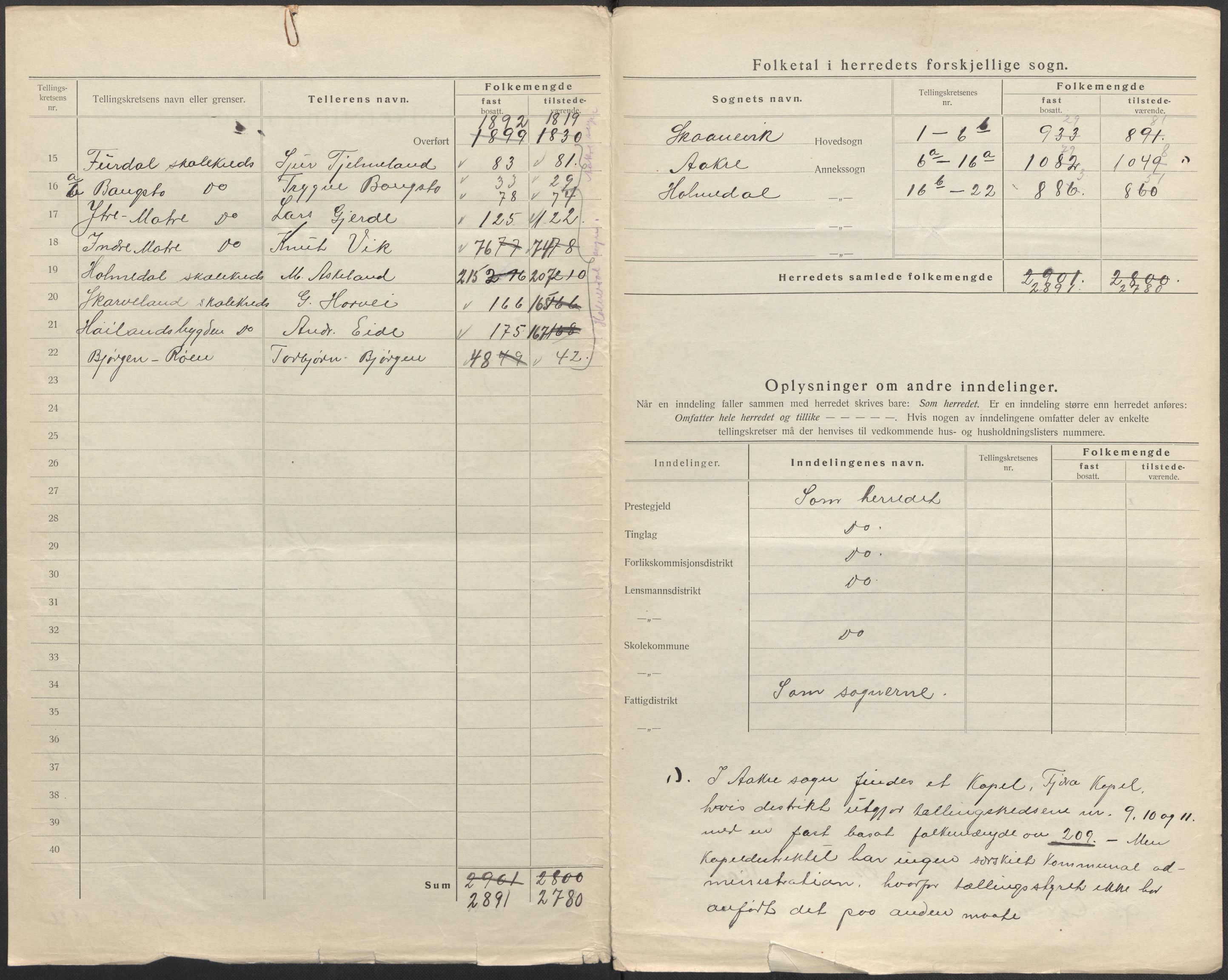 SAB, 1920 census for Skånevik, 1920, p. 4