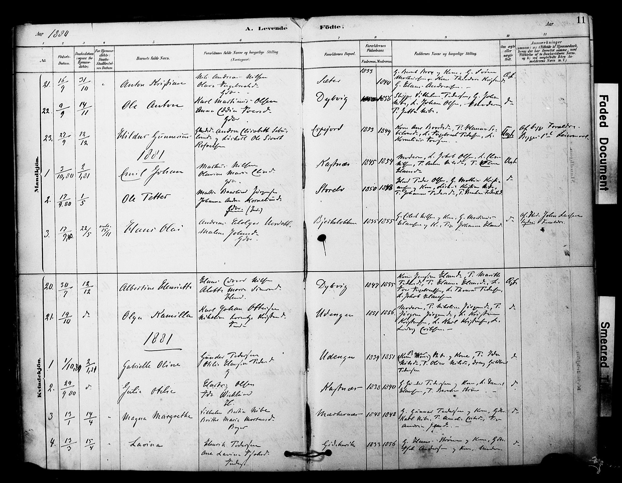 Tranøy sokneprestkontor, SATØ/S-1313/I/Ia/Iaa/L0011kirke: Parish register (official) no. 11, 1878-1904, p. 11