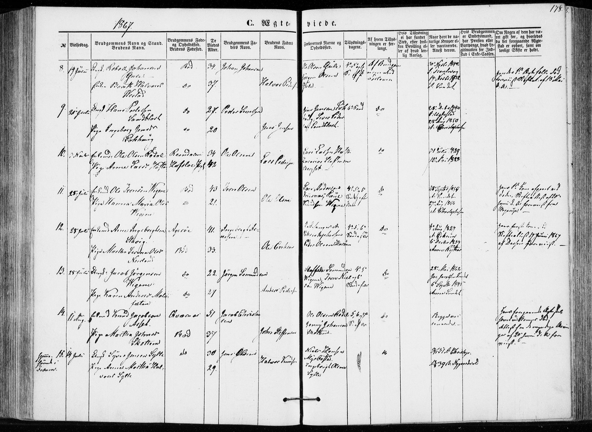 Ministerialprotokoller, klokkerbøker og fødselsregistre - Møre og Romsdal, AV/SAT-A-1454/566/L0767: Parish register (official) no. 566A06, 1852-1868, p. 178