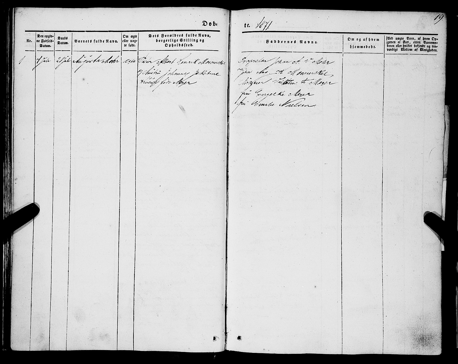 Mariakirken Sokneprestembete, SAB/A-76901/H/Haa/L0006: Parish register (official) no. A 6, 1846-1877, p. 19