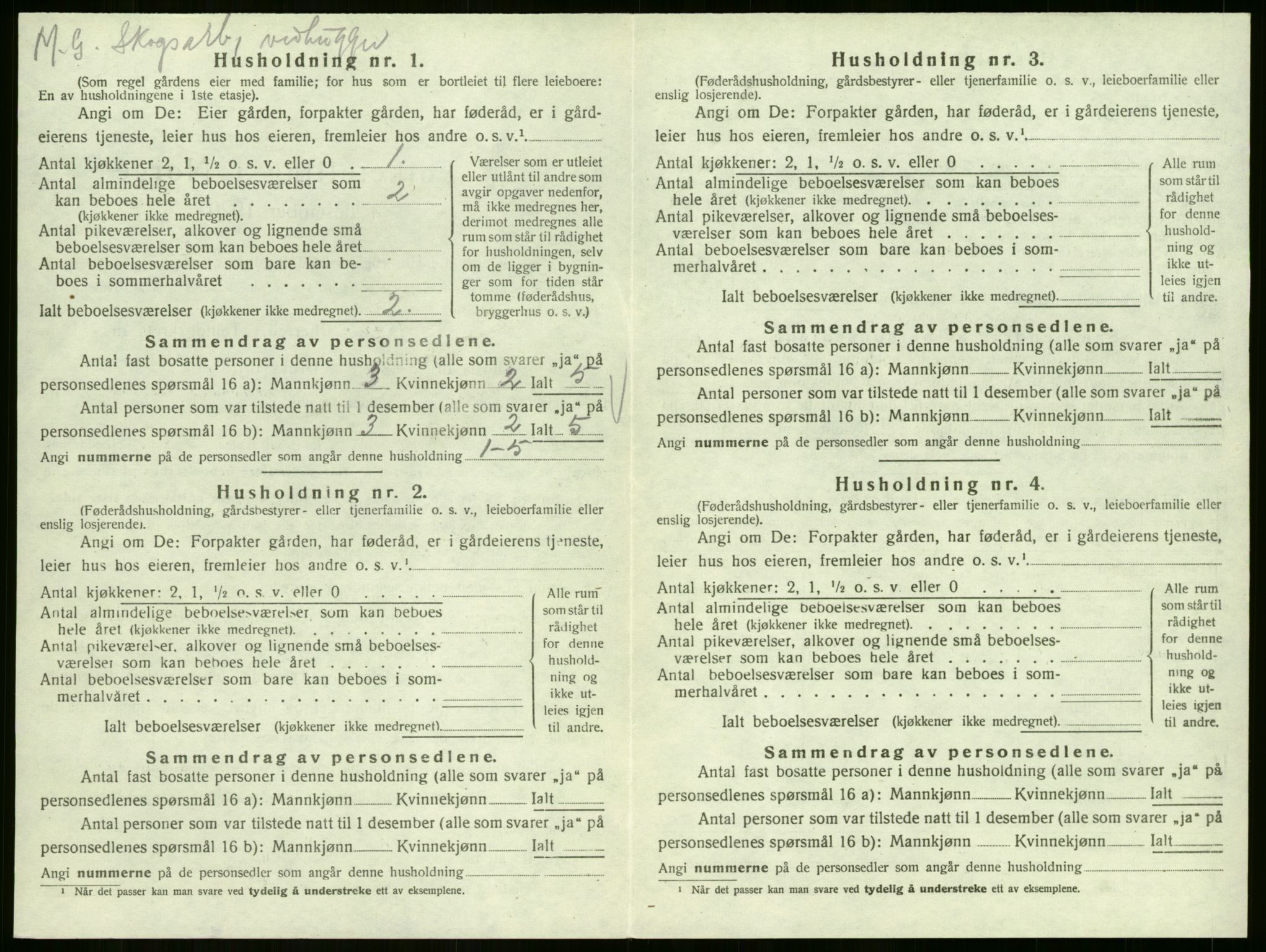 SAKO, 1920 census for Sem, 1920, p. 884