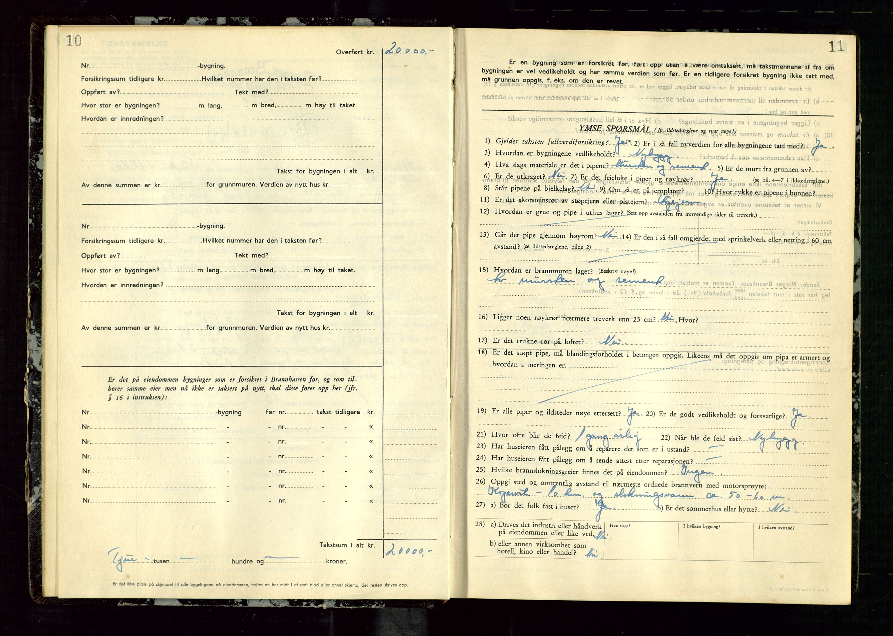 Avaldsnes lensmannskontor, SAST/A-100286/Gob/L0003: "Branntakstprotokoll for Avaldsnes lensmannsdistrikt ", 1950-1952, p. 10-11