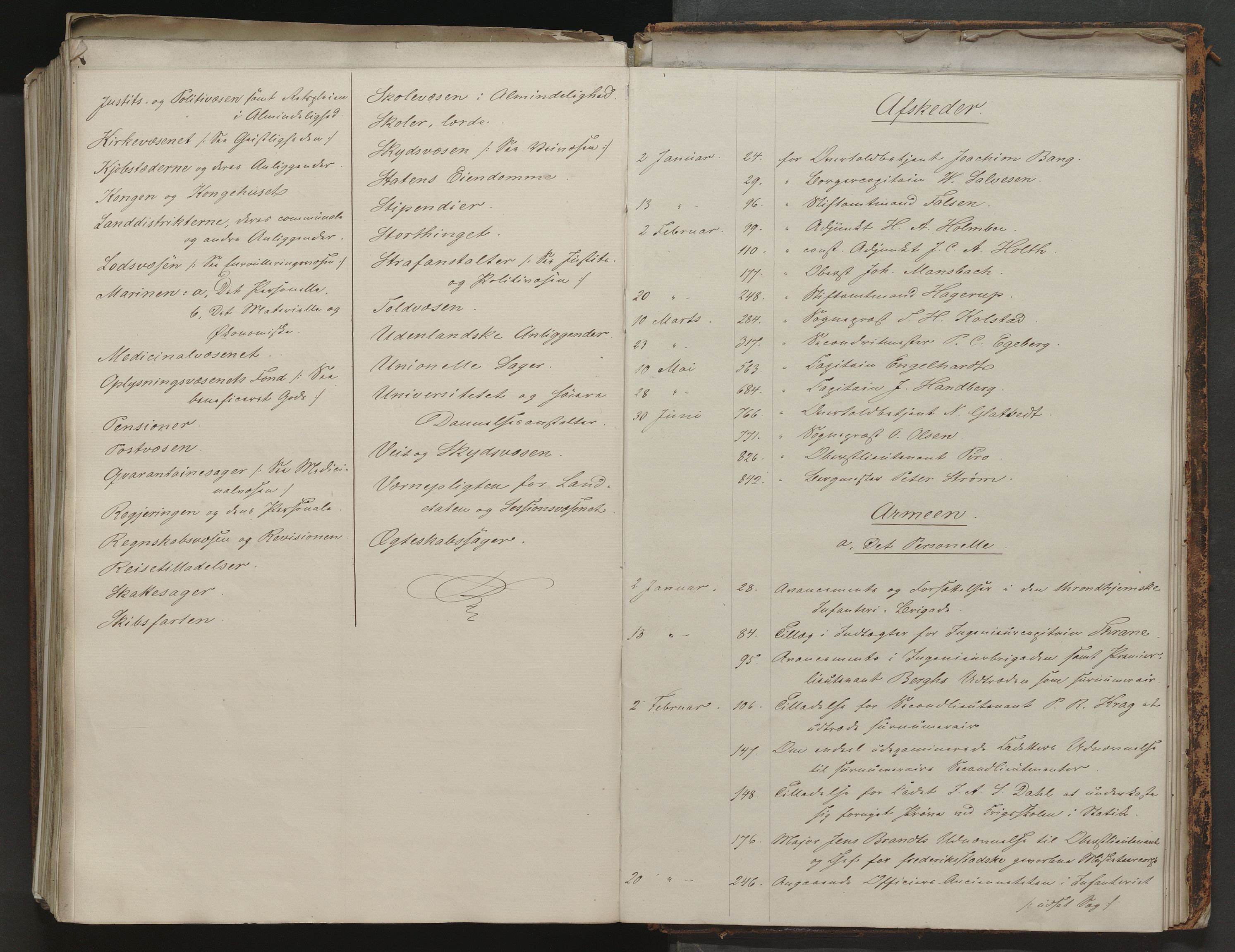 Statsrådssekretariatet, AV/RA-S-1001/A/Ab/L0075: Kgl. res. 1. halvår, 1852