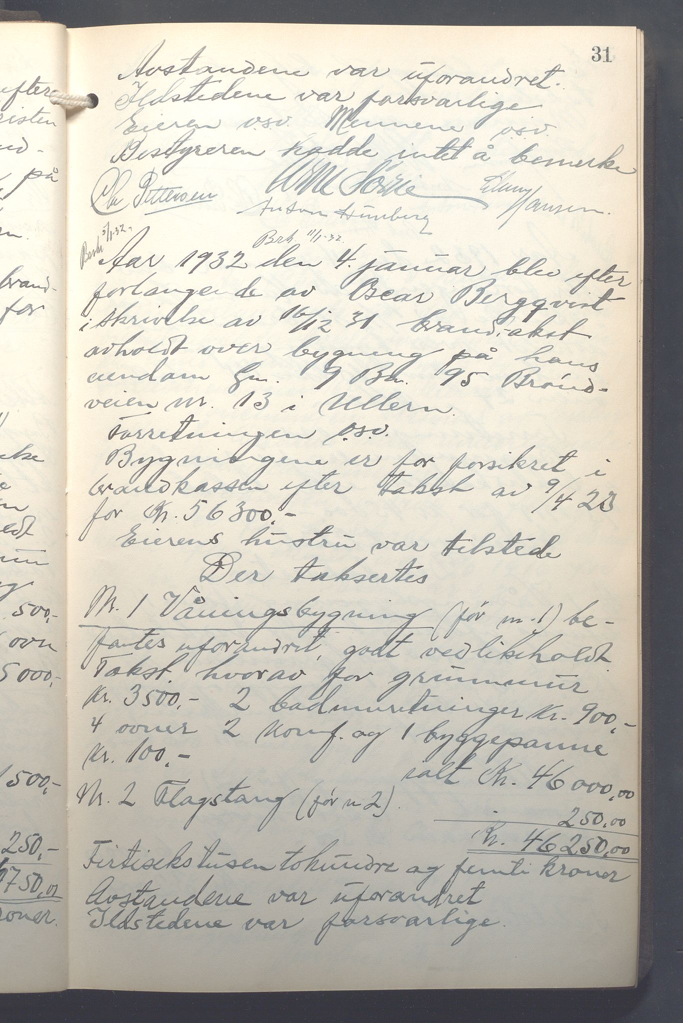 Lensmennene i Aker, OBA/A-10133/F/Fb/L0004: Branntakstprotokoll, 1931-1937, p. 31