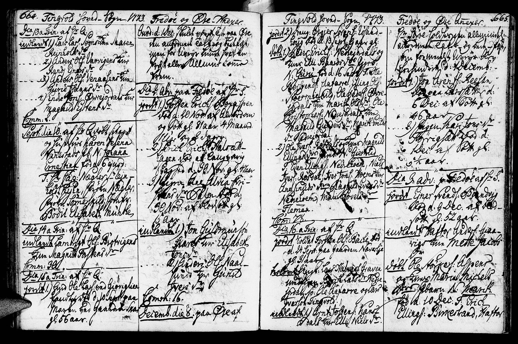 Ministerialprotokoller, klokkerbøker og fødselsregistre - Møre og Romsdal, AV/SAT-A-1454/586/L0979: Parish register (official) no. 586A05, 1751-1776, p. 664-665