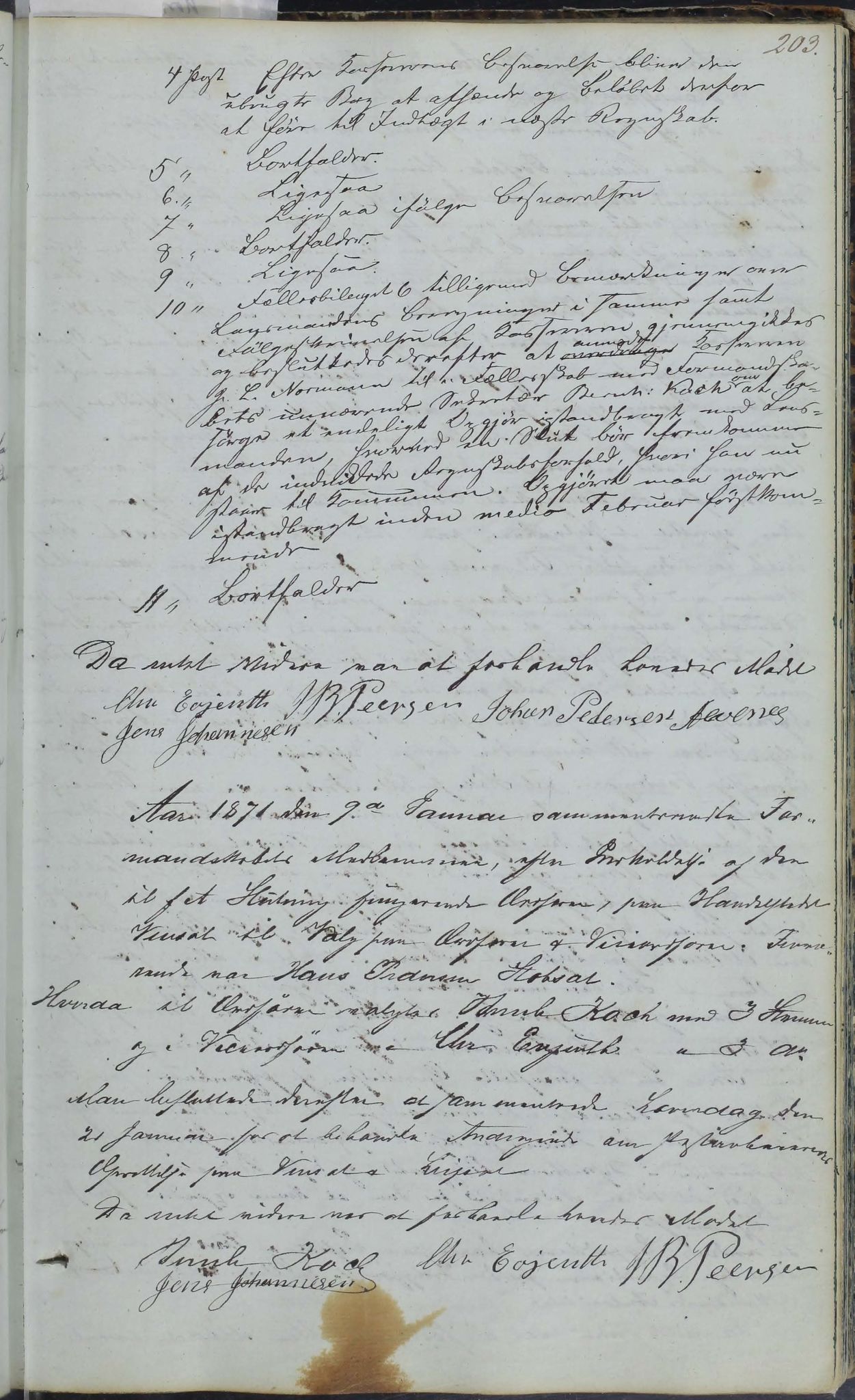 Skjerstad kommune. Formannskap, AIN/K-18421.150/100/L0001: Møtebok for Skjerstad formannskap, 1838-1876, p. 203