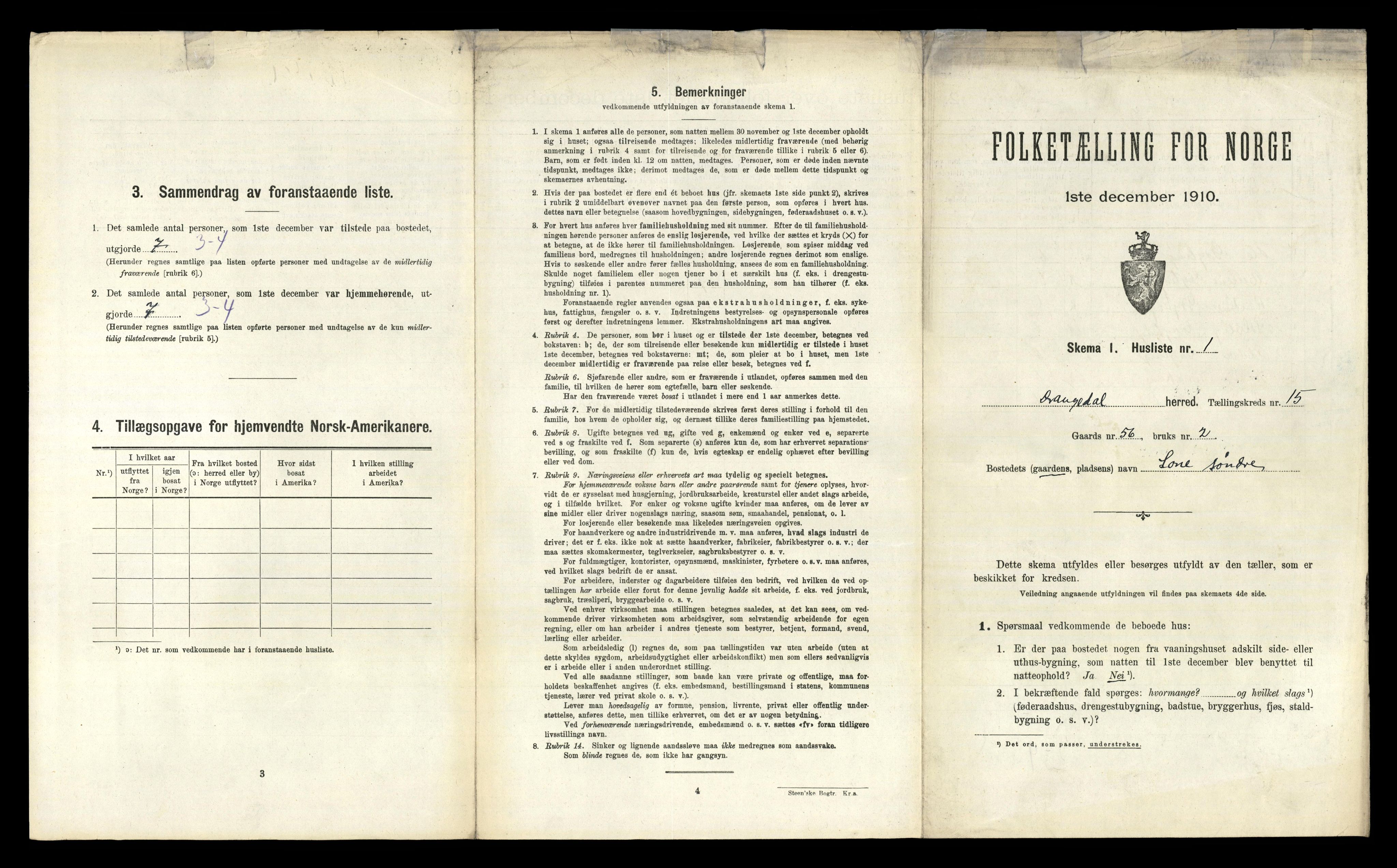 RA, 1910 census for Drangedal, 1910, p. 1235