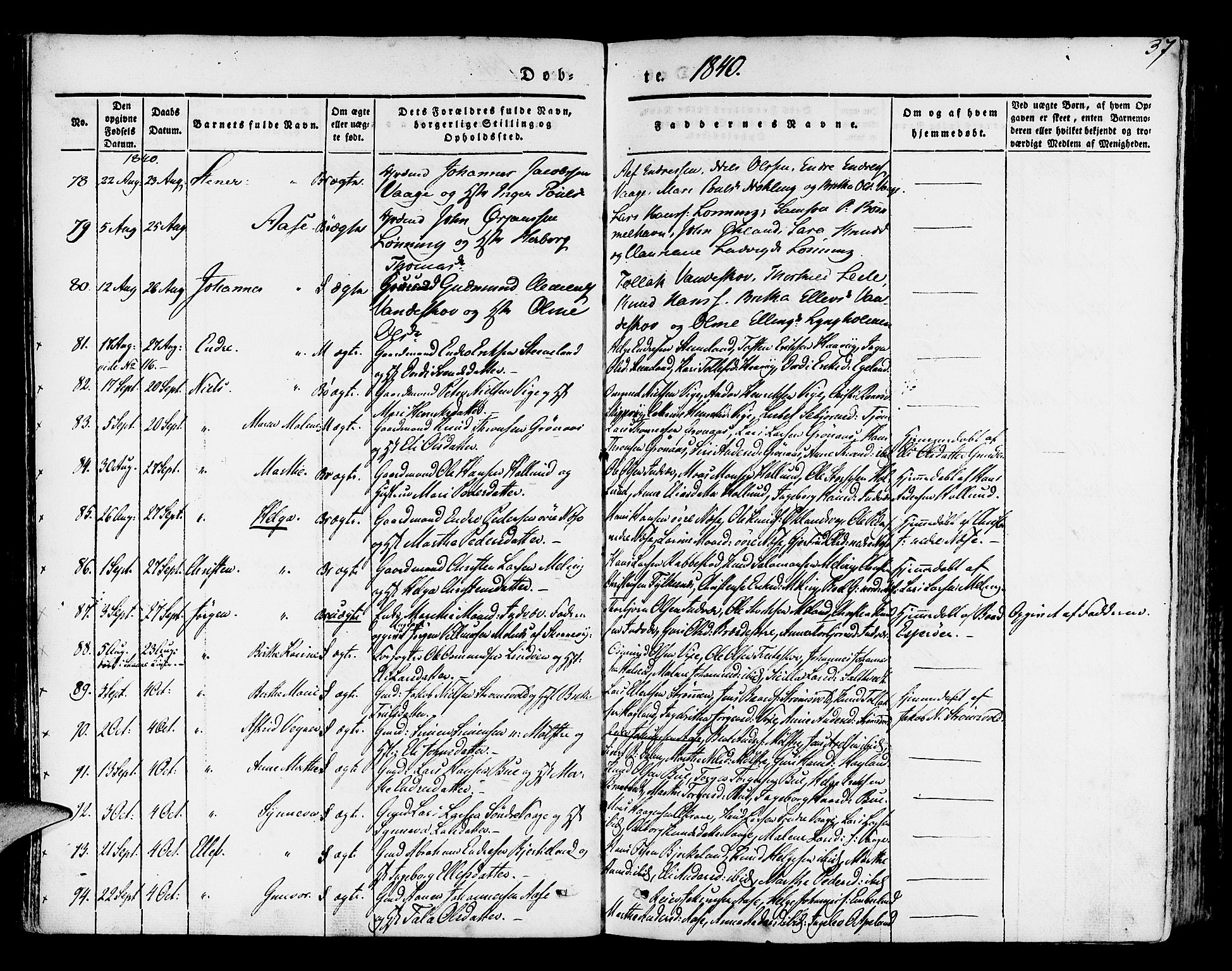 Finnås sokneprestembete, SAB/A-99925/H/Ha/Haa/Haaa/L0006: Parish register (official) no. A 6, 1836-1850, p. 37