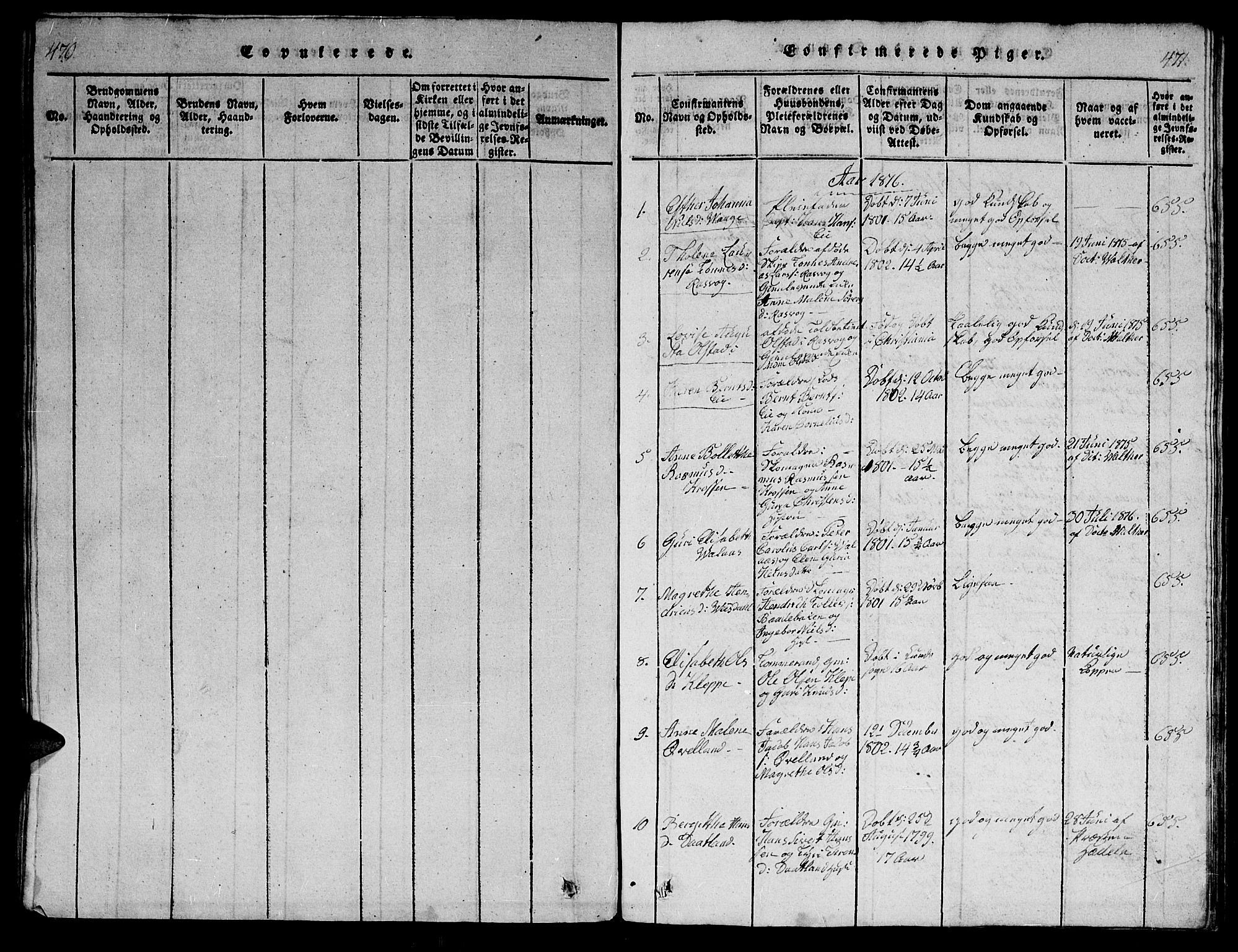 Flekkefjord sokneprestkontor, SAK/1111-0012/F/Fb/Fbb/L0001: Parish register (copy) no. B 1, 1815-1830, p. 470-471