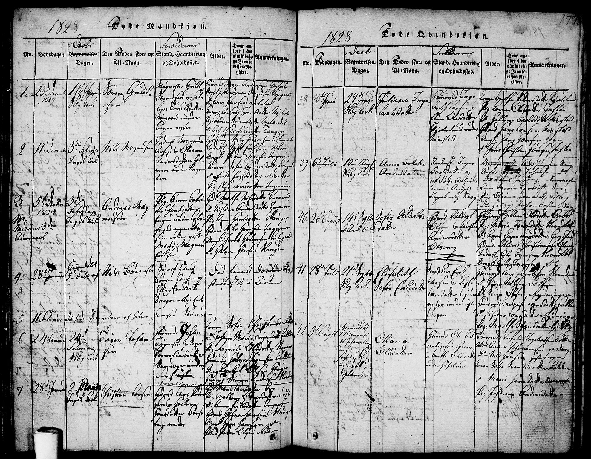 Skjeberg prestekontor Kirkebøker, SAO/A-10923/F/Fa/L0004: Parish register (official) no. I 4, 1815-1830, p. 177
