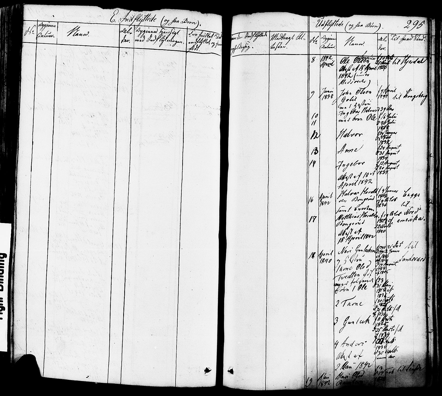 Heddal kirkebøker, SAKO/A-268/F/Fa/L0006: Parish register (official) no. I 6, 1837-1854, p. 295
