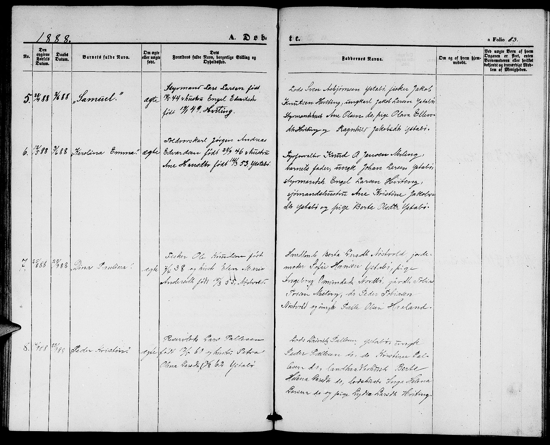 Rennesøy sokneprestkontor, SAST/A -101827/H/Ha/Hab/L0003: Parish register (copy) no. B 3, 1855-1888, p. 83